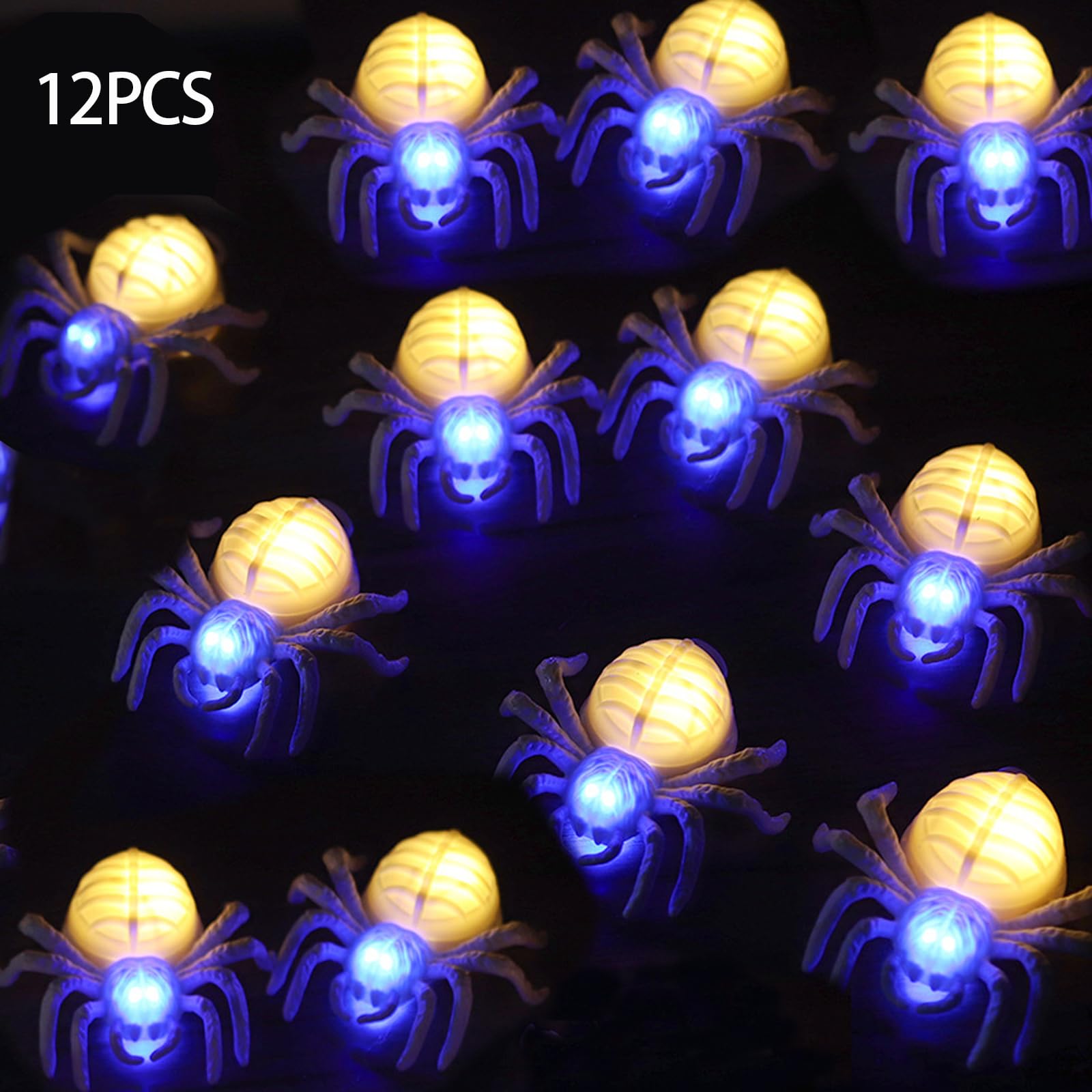 12 Pièces Araignée Halloween Bougies Led,Halloween Bougies Chauffe-plat