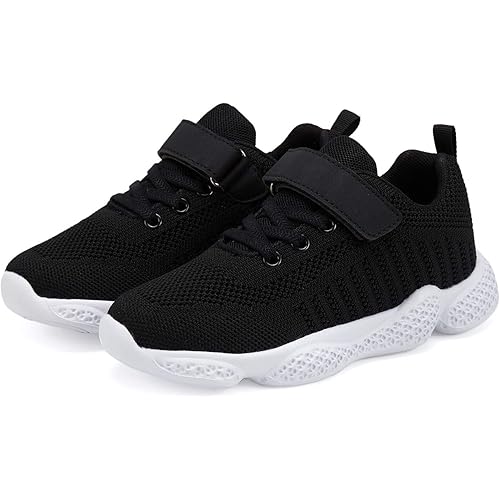 Hetios Kids Shoes Girls Lightweight Athletic Running Shoes Breathable Knit School Sports Shoes (Toddler/Little Kid/Big Kid)