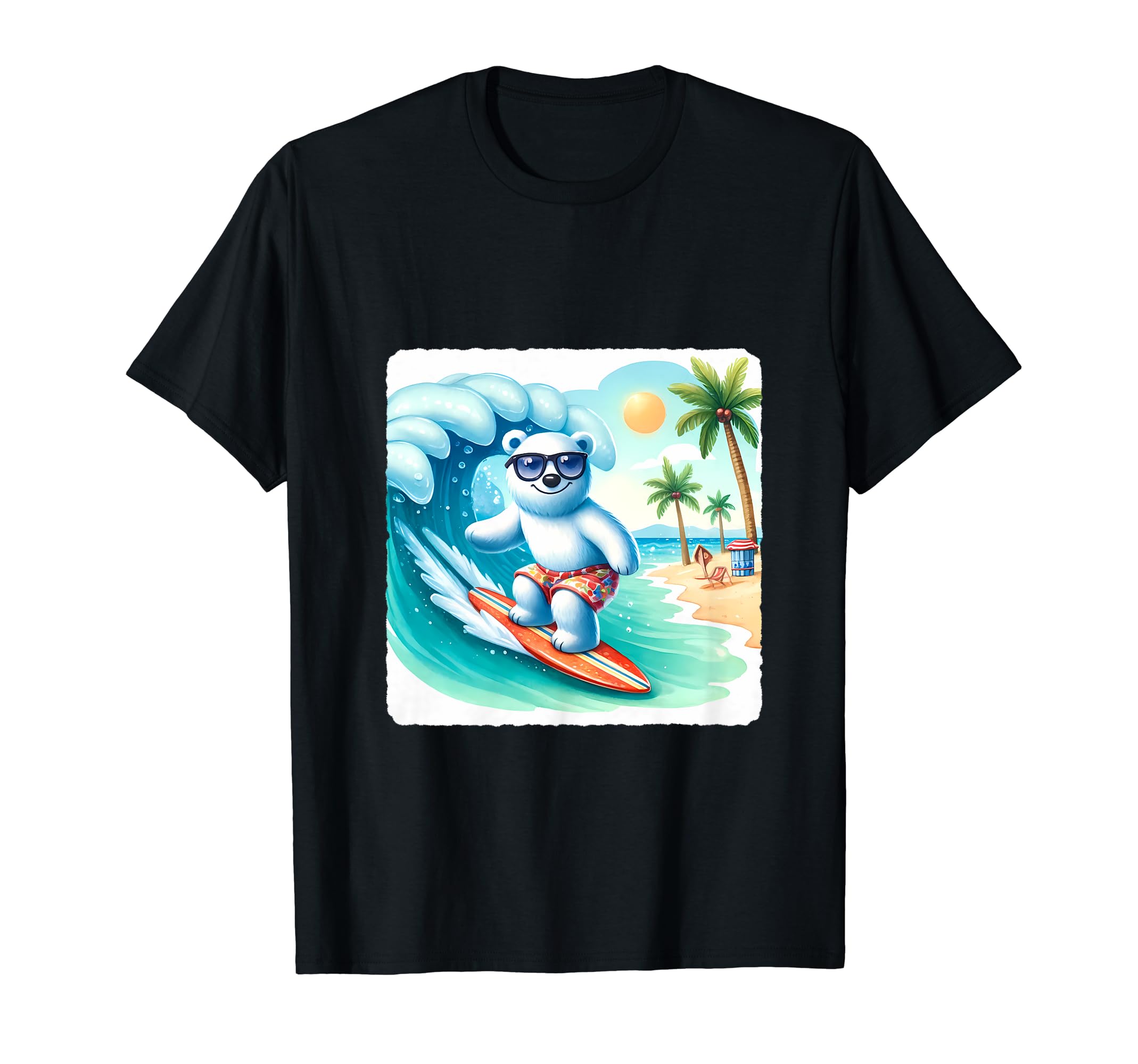 Ice Bear Surfer On A Huge Wave. Surfing Surfboard Beach Fun T-Shirt