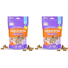 Outward Hound by Nina Ottosson Puzzle Bitez USA Made Dog Treats,Peanut Butter Flavor,Bite-Sized Training Reward and Interactive Puzzle Toy Treats,7.5oz,Pack of 2
