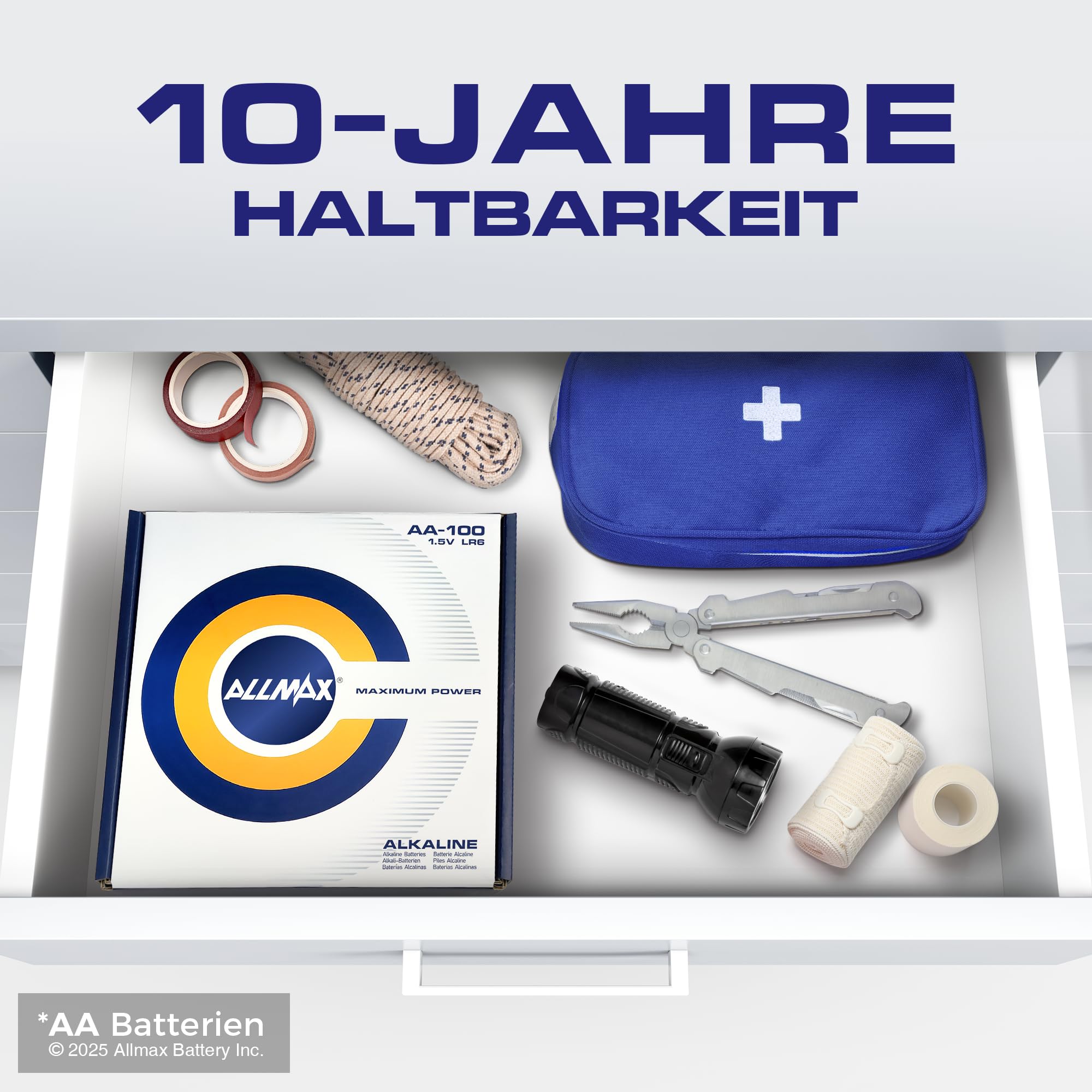 Allmax AA Mignon (LR6) Alkaline Batterien (600 Stück) – 1,5 V | 10 Jahre Haltbarkeit • Auslaufsicheres Design • Ultra-Langlebigkeit • Maximale Leistung