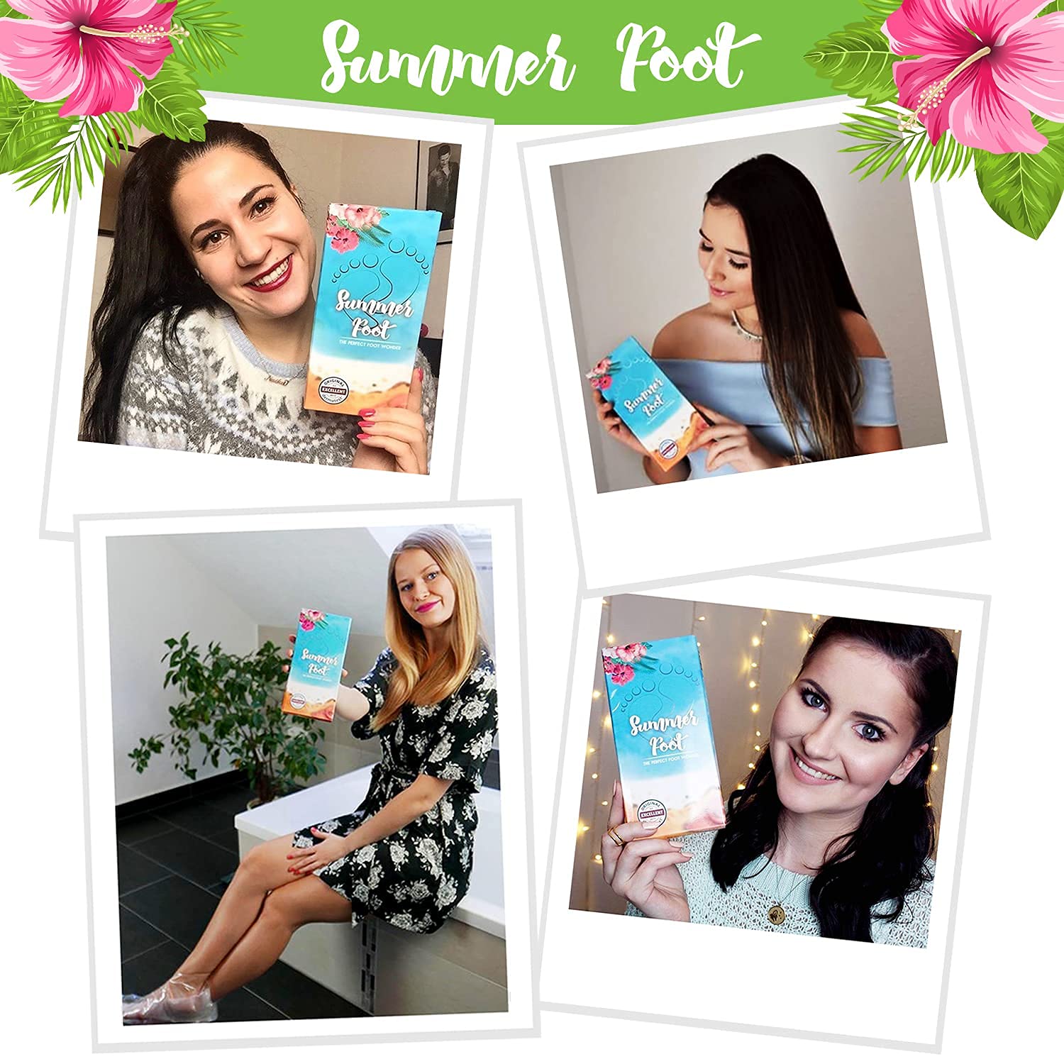SUMMER FOOT Premium - Maschera per la rimozione di calli I dermatologicamente testata, istruzioni in lingua tedesca (Green Edition)