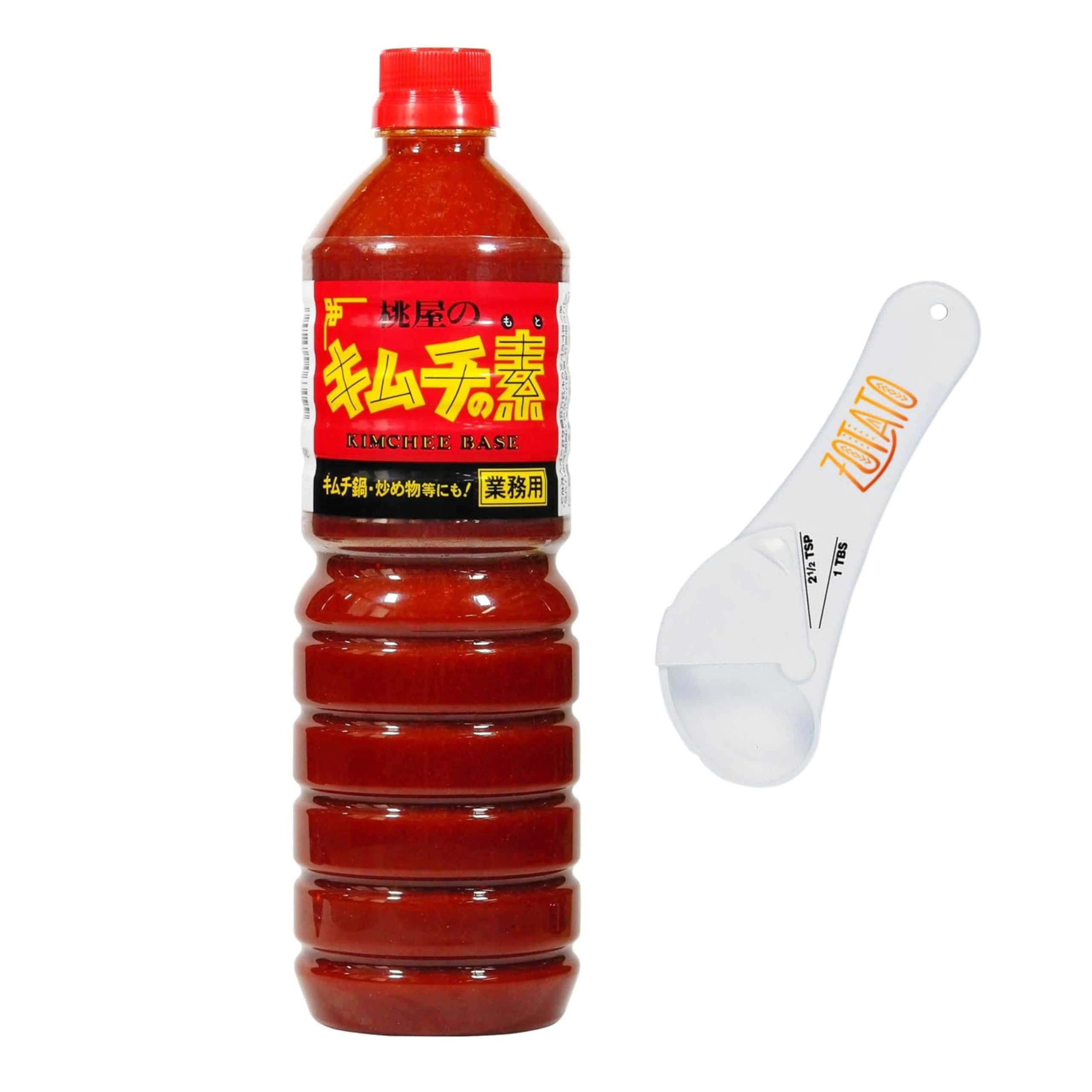 (1 Pack) Kimchee Base 42 OZ Bundle with 5-in-1 Measuring Spoon – Spicy Kimchi Sauce for Korean BBQ, Stir Fry, and Soup – Best Kimchi Seasoning Made in Japan