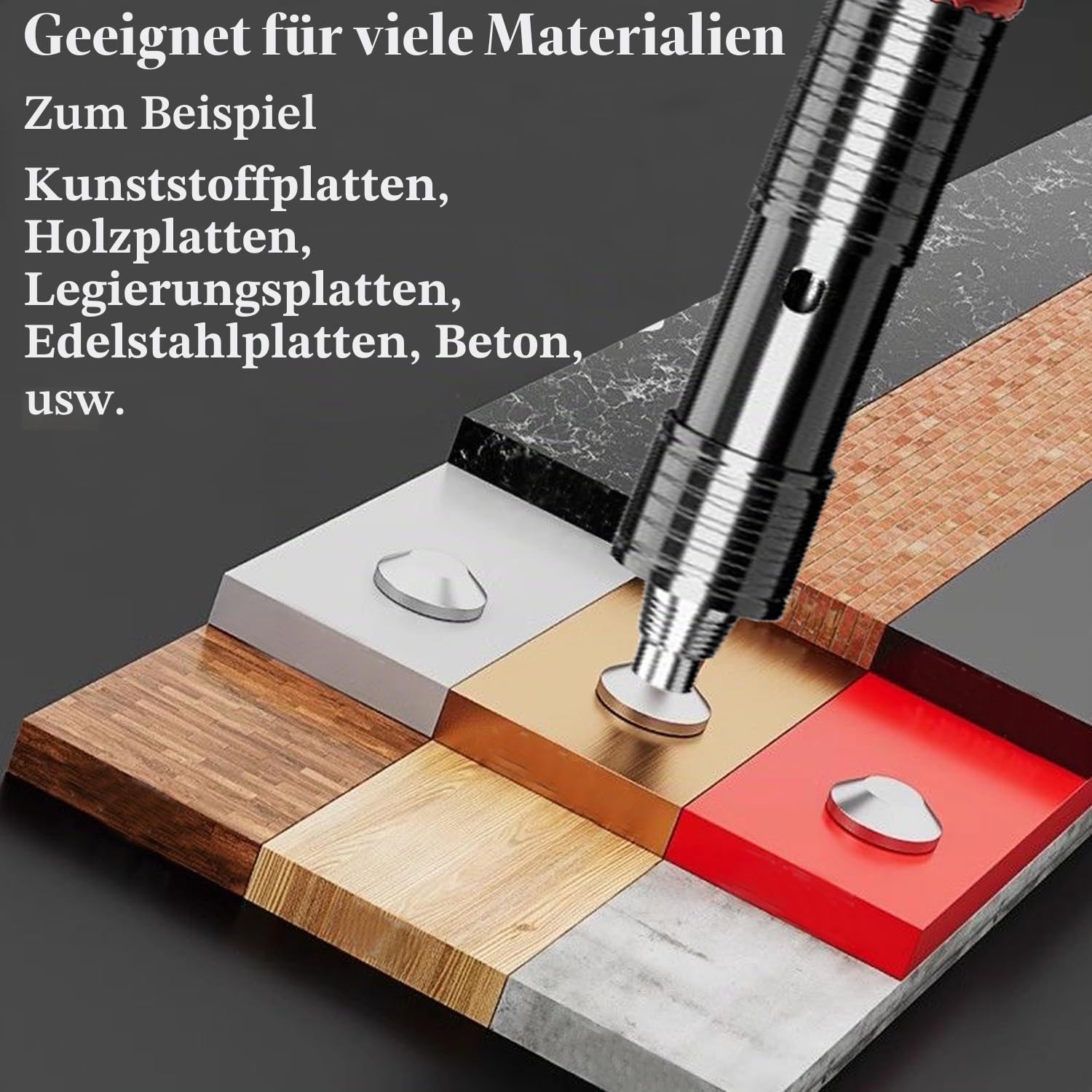 Betonnagler, pneumatisch, kompakt, mit 200 runden Nägeln, fünf Geschwindigkeitsstufen, Set für Nägel aus Beton, Befestigungswerkzeug für rote Ziegelwände, Betonwände und Holzbretter