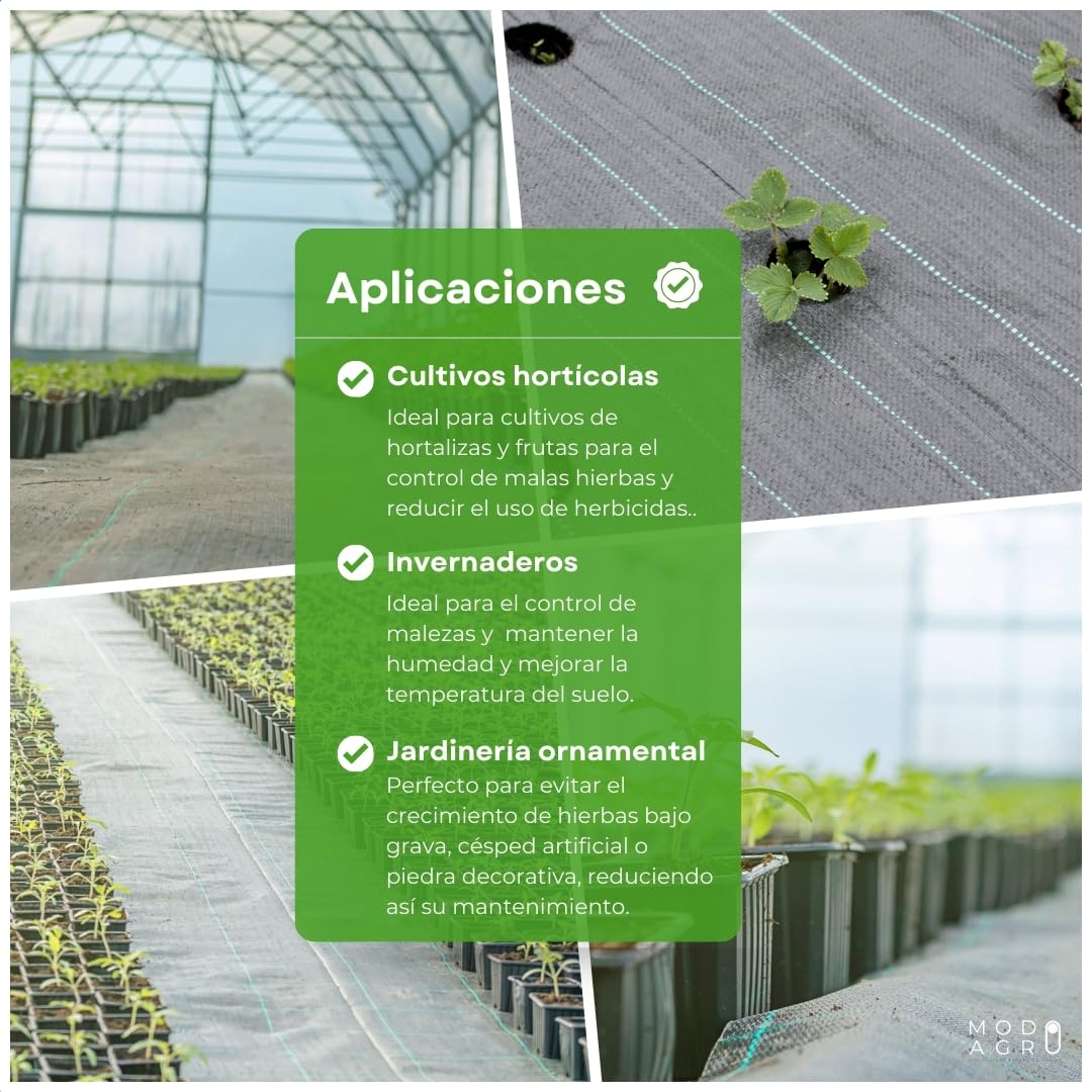 Malla Antihierbas Tela Antihierbas Geotextil para Control de Maleza Malla contra Malas Hierbas Protección césped Artificial Lona antimalezas jardín