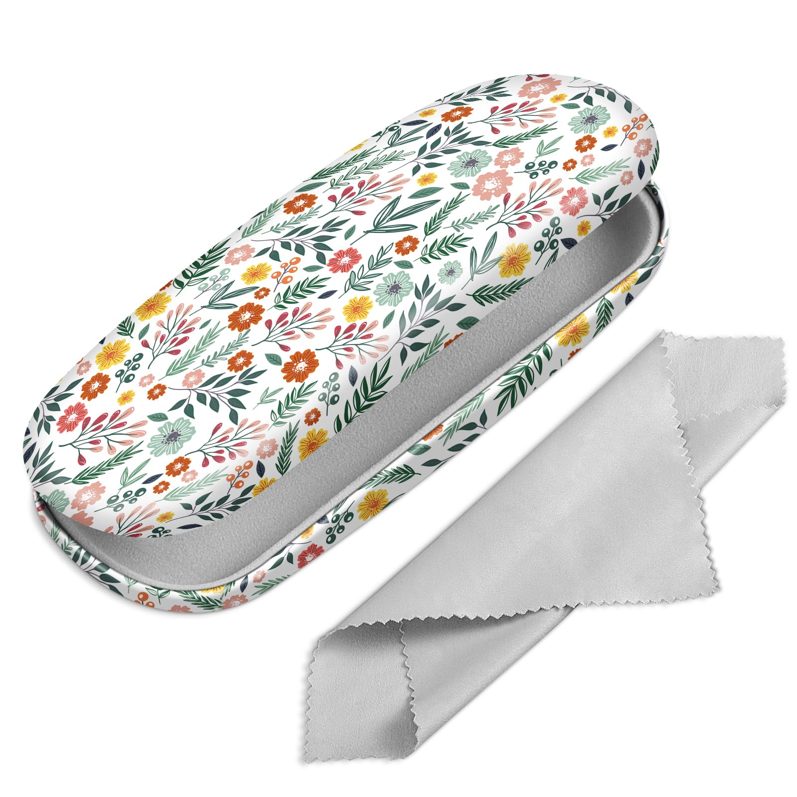 FINTIE Hard Shell Glasses Case for Women Men - Fashion Reading Eyeglasses Case Protective Spectacle Cases with Cleaning Cloth