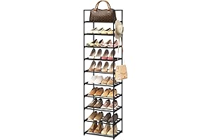WEXCISE 10-Tier Stackable Shoe Rack for Entryway