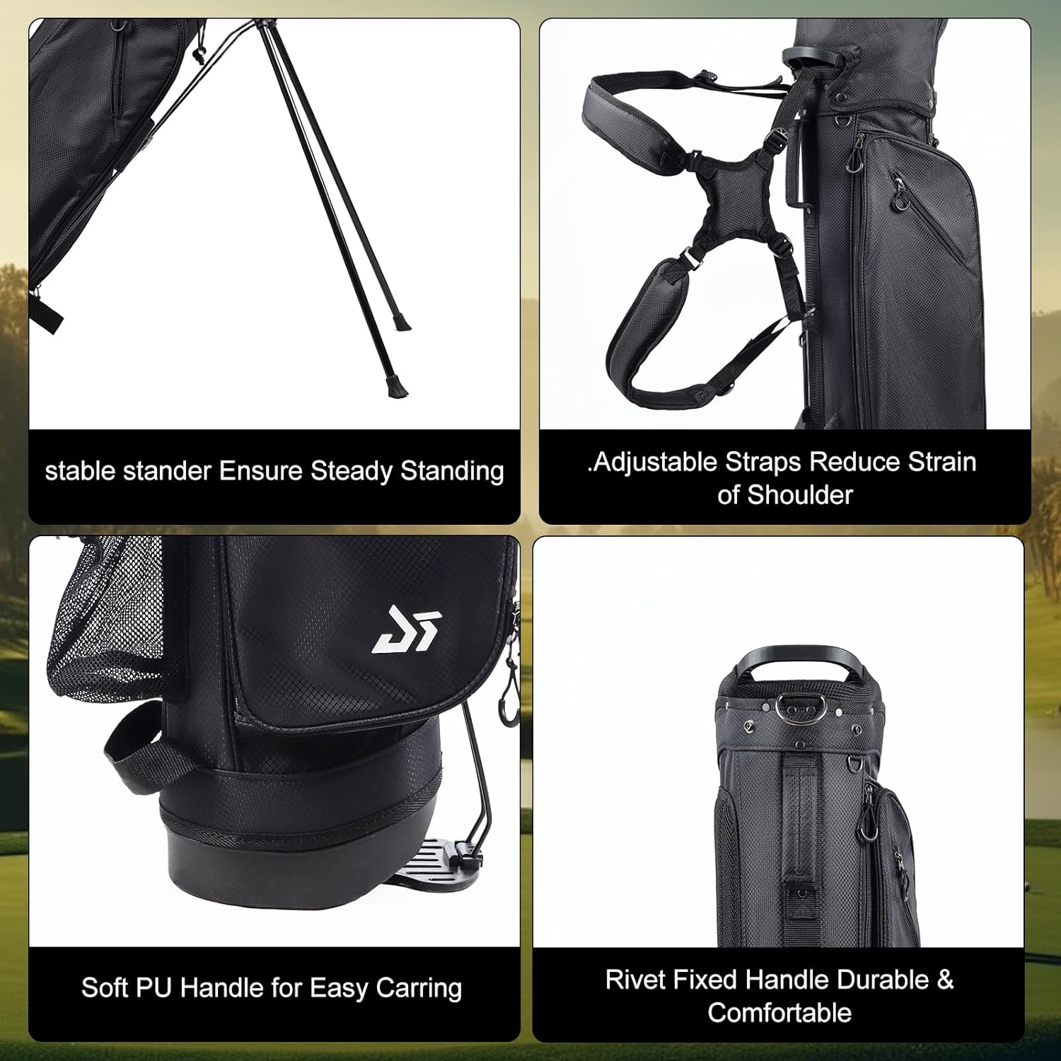 Golf Stand Bag – 2025 Upgraded Version with Cooler Pocket, Glove Patch & Tee Holder, Lightweight Sunday Golf Bag for Men & Women - Image 4
