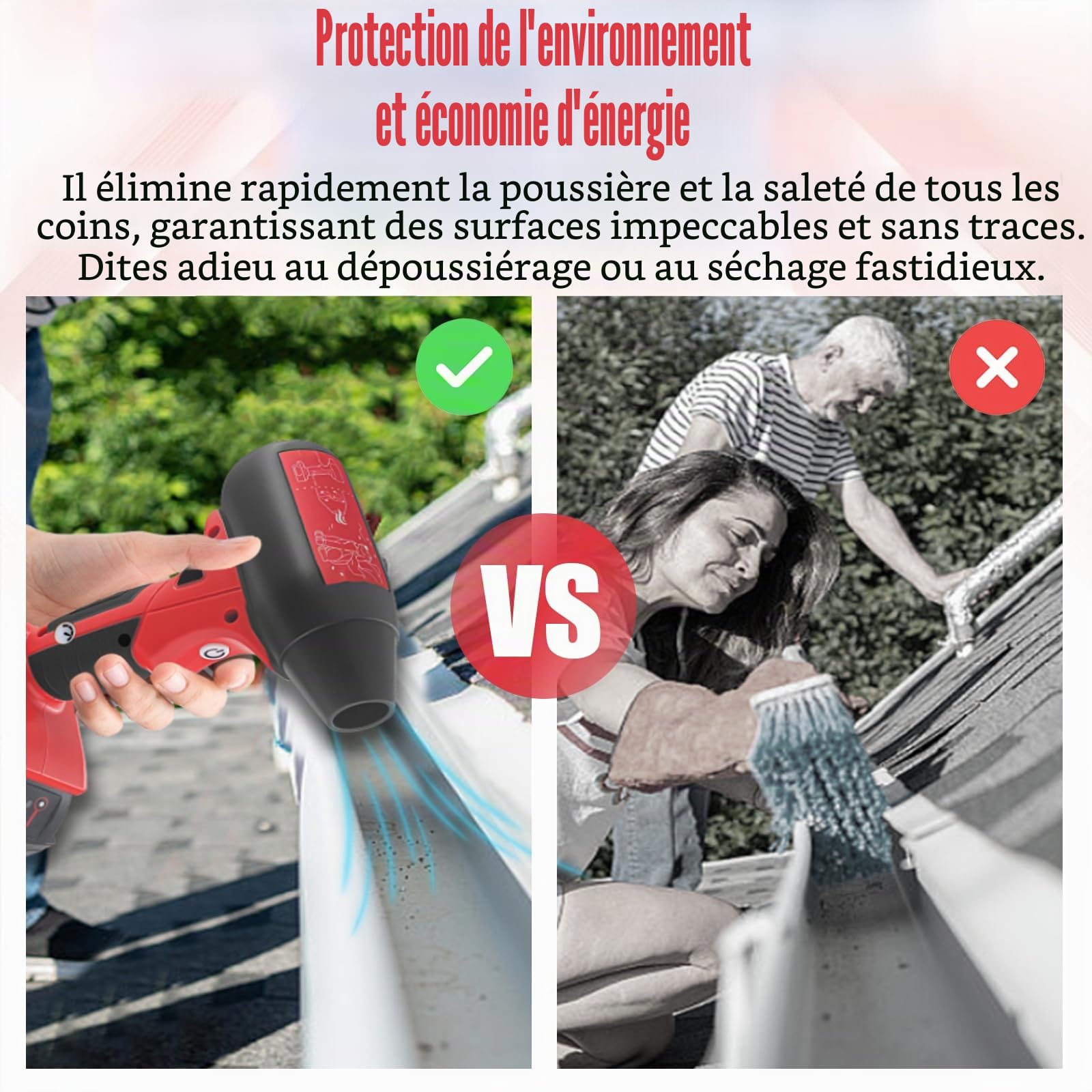 Mini souffleur à jet d'air sans fil 130 000 tr/min compatible avec batteries Milwaukee M18 18 V avec contrôle à 4 vitesses pour le nettoyage de la poussière de voiture, le nettoyage des feuilles de