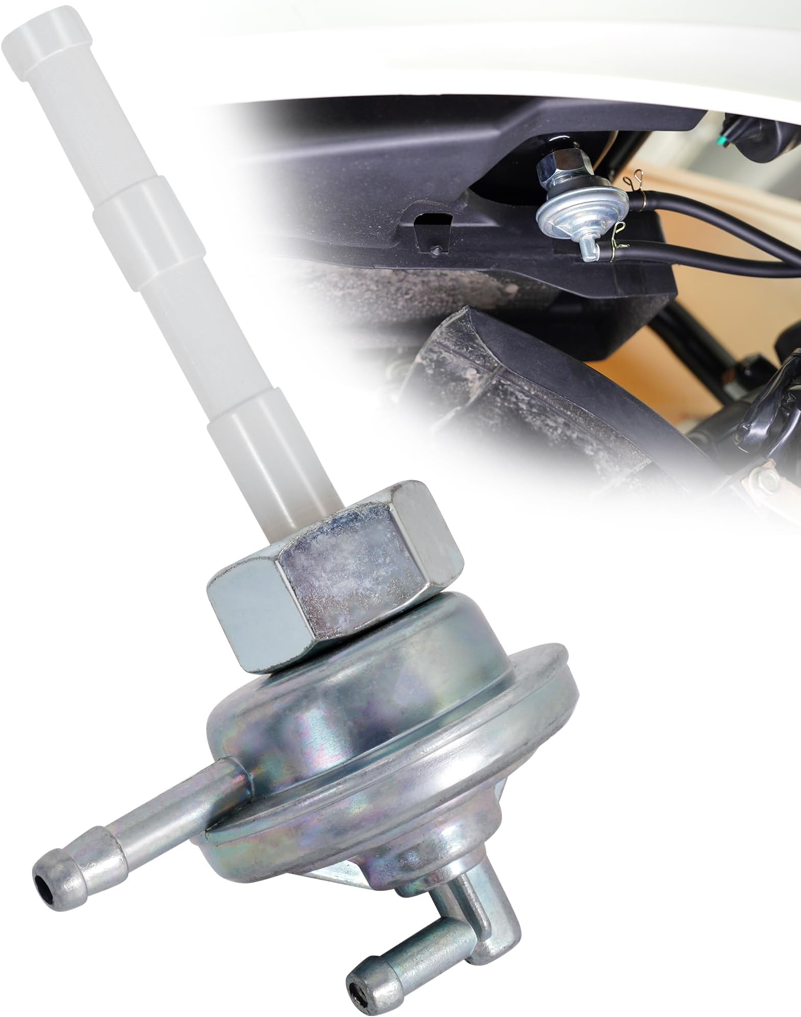 Fuel Pump Valve Petcock For 50cc-150cc ATV, Go Kart, Scooter & Dirt Bike - M16x1.5 Thread Gas Switch Valve
