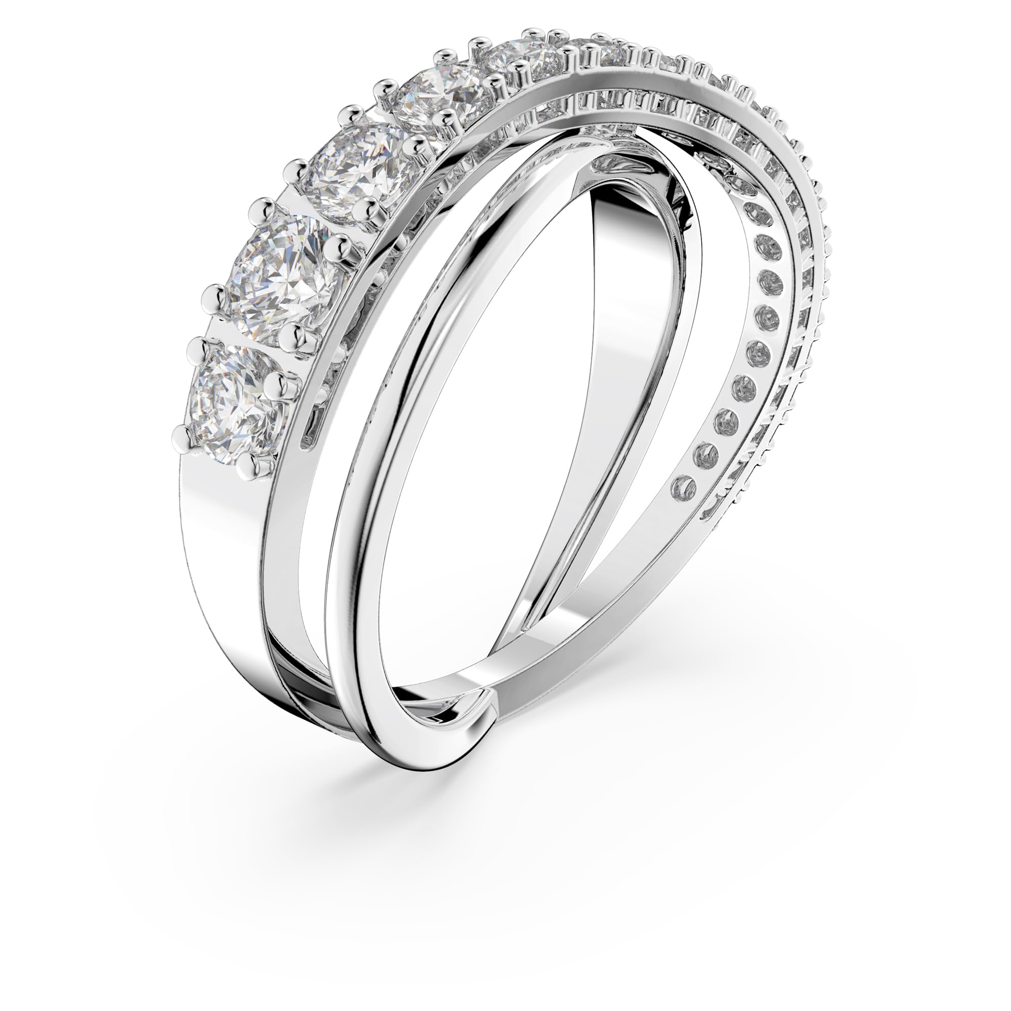 Swarovski Hyperbola Collezione bague, blanc, plaqué rhodium
