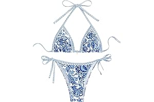 Women's Two-Piece Blue and White Bikini