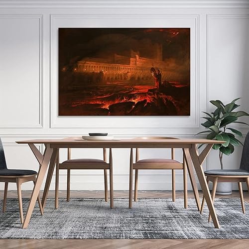 Miniatura 4 de ENDBAG John Martin Pandemonium - Póster decorativo para pared, lienzo para decoración del hogar, 24 x 36 pulgadas (23.6 x 35.4 in)