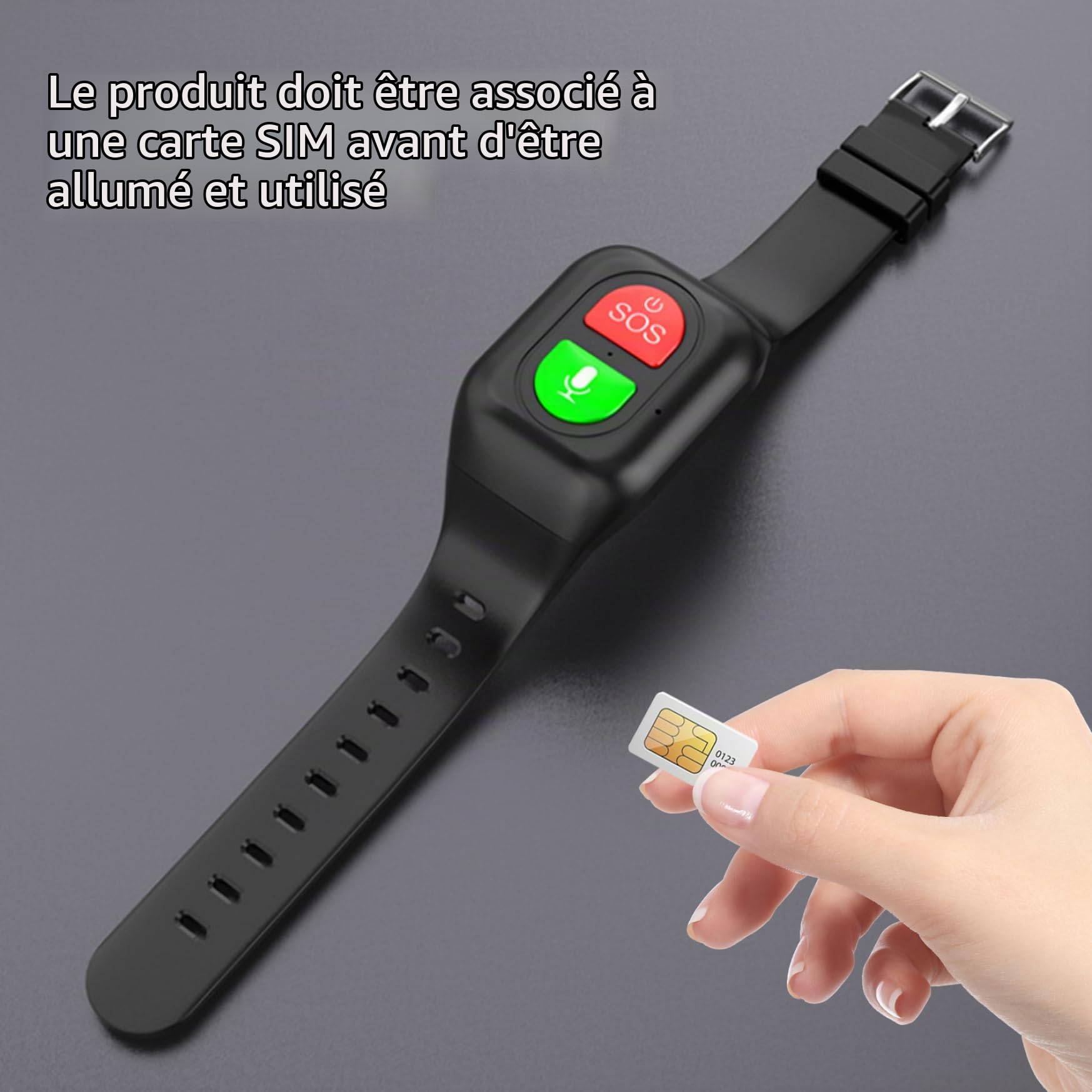Yeory Bracelet SOS Bracelet de localisation GPS d'appel d'urgence Montre Fitness pour Les Seniors et Les Enfants, 'Urgence