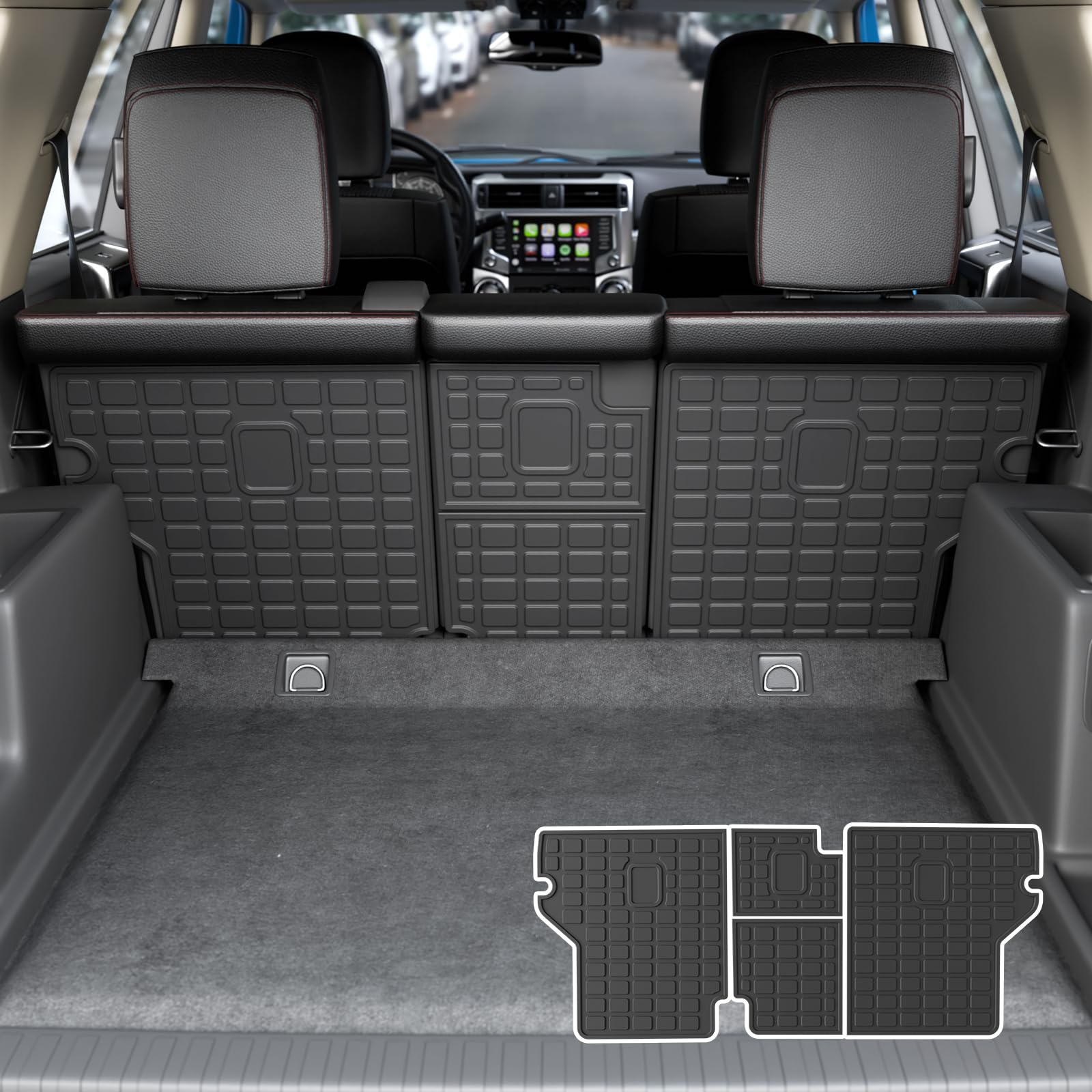 Rongtaod Back Seat Cover Protector Compatible with 2010-2024 Toyota 4Runner 5 Seats Backrest Mats Rear Seat Covers All Weather 4 Runner Accessories (