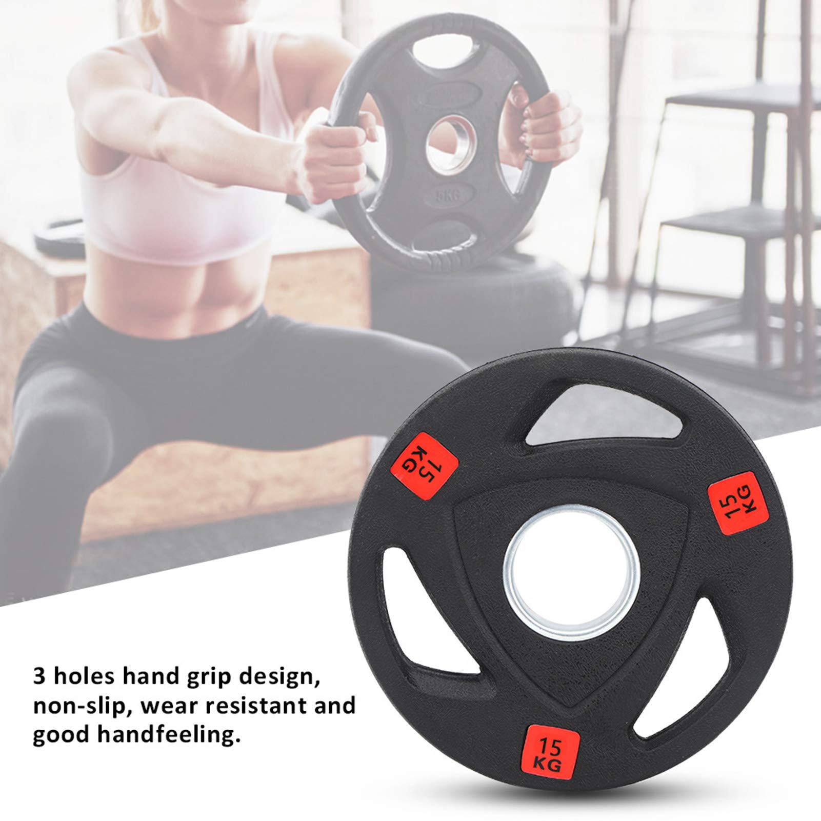 Gym Trzy otwory Sztanga ręczna Krojenie dużych otworów Domowy sprzęt do podnoszenia ciężarów (Żeliwo + guma 4)