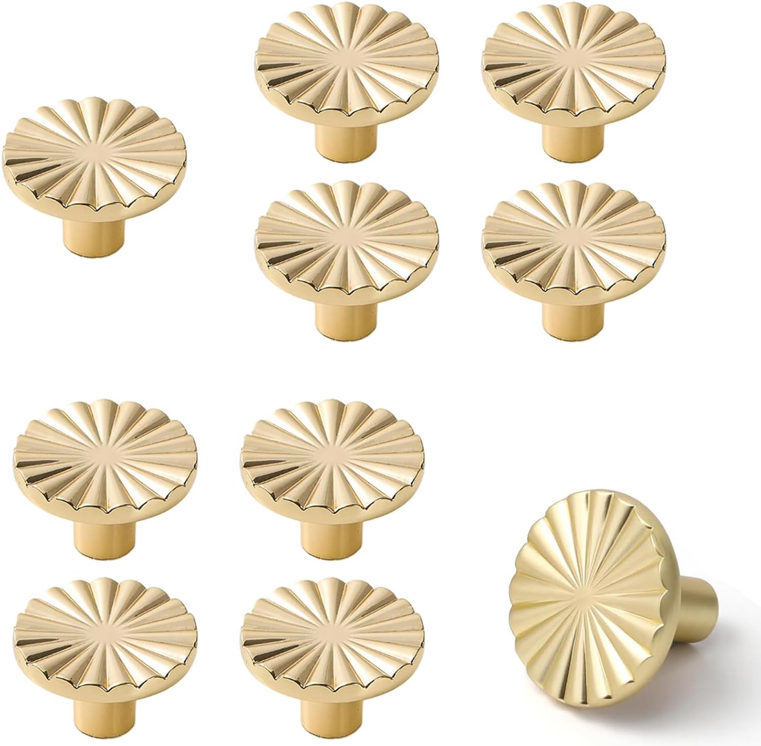 Coraltree 10 Piece Antique Bronze Cabinet Knobs Vintage Flat Drawer Handle Kitchen Cabinet Bathroom Vanity Cabinet Cabinet Hardware Handle Zinc Alloy - Gold