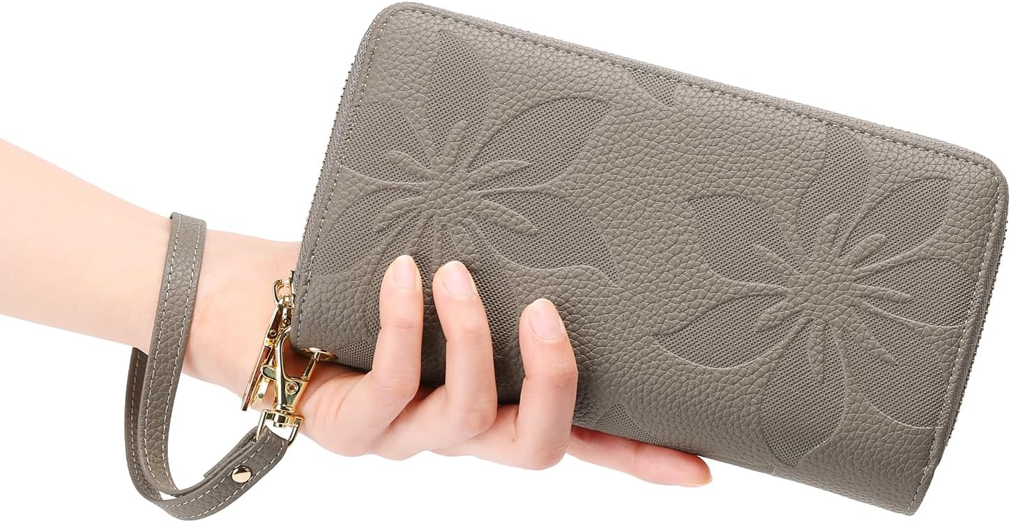 GOIACII Women's Wallet RFID Blocking Leather Wristlet image 2