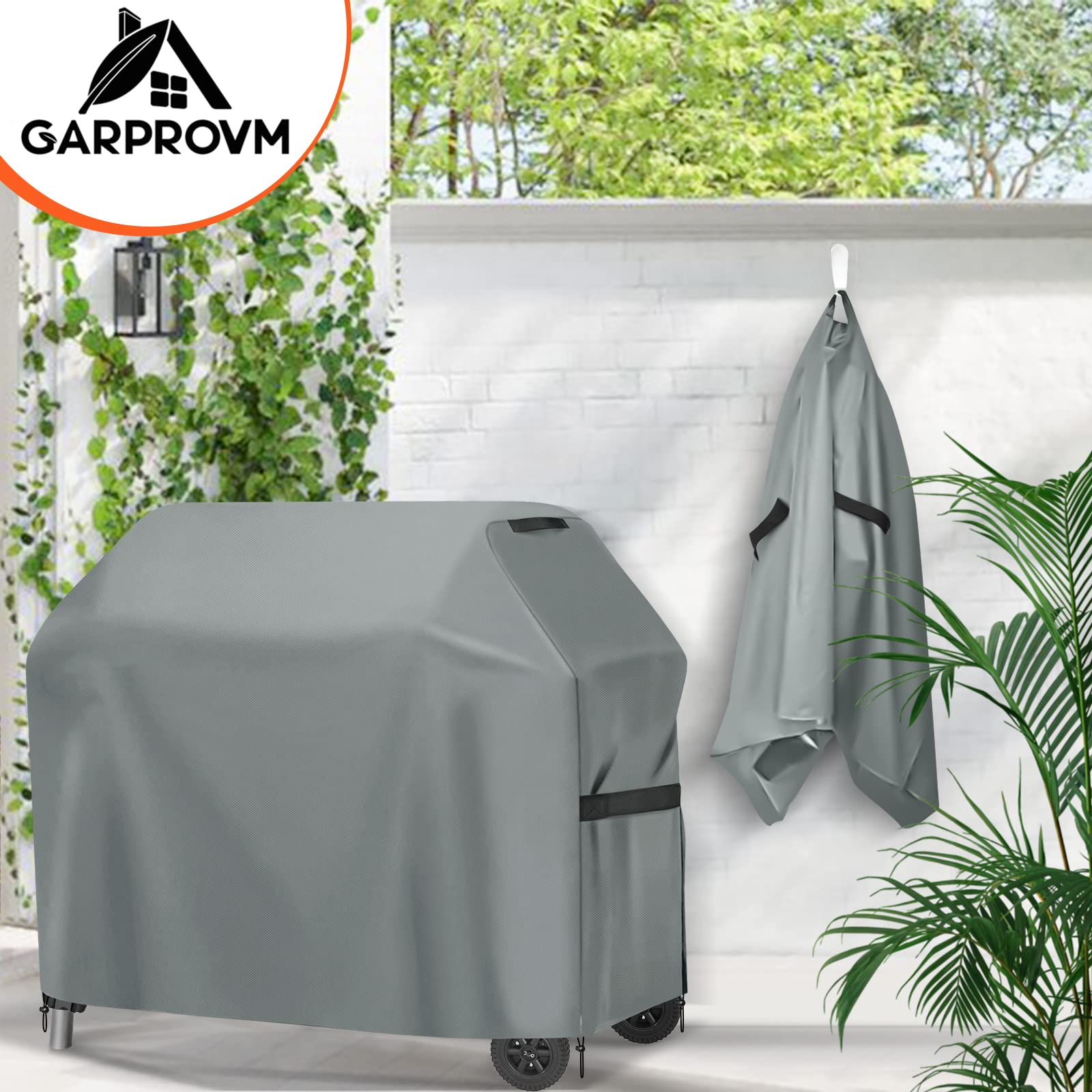GARPROVM - Funda para Barbacoa, Lona de Gas de 147 x 61 x 122 cm, Funda Protectora para Barbacoa Exterior 600D, Tejido Oxford Impermeable protección Solar, Barbacoa Cubierta para Weber, Char-Broil,