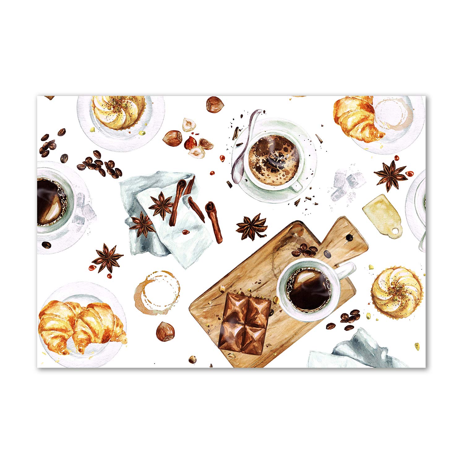 Tableau plexiglas beige Café du Matin pour sublimer l'ambiance de votre cuisine
