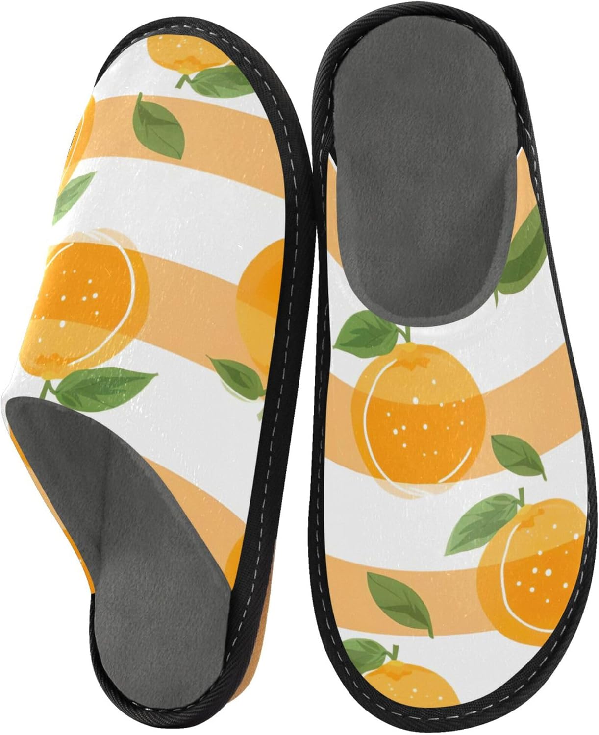Orange Fruit House Slippers – Cozy Fuzzy Slippers for Guests, Washable & Disposable, Perfect for Shoeless Home, Spa & Hotel Use A112166