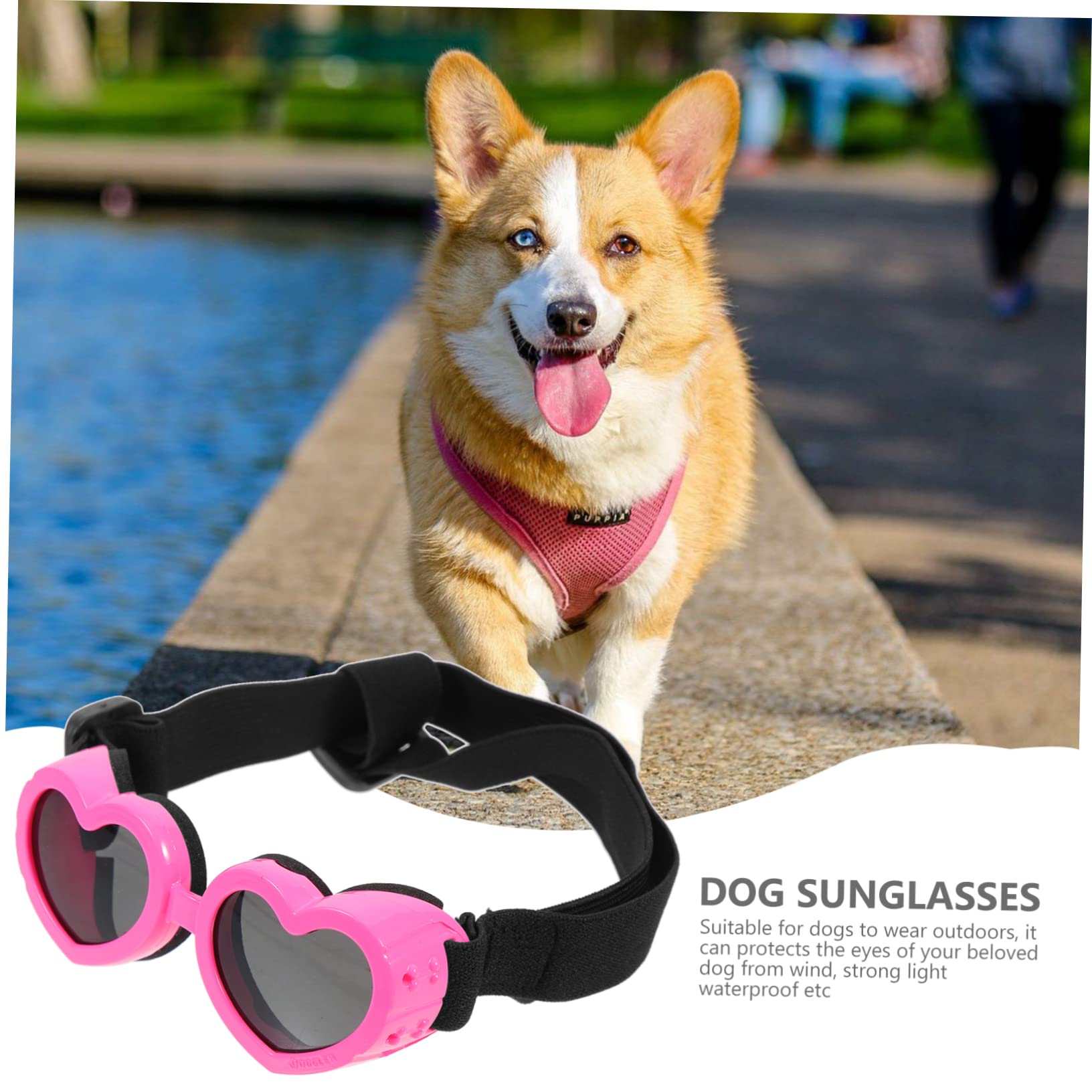 BESPORTBLE 4 Pz Occhiali Per Animali Domestici Pieghevole Cagnolino Occhiali Protettivi Da Sole Pieghevoli Per Cani a Cuore Da Sole Uv Pc Impermeabile Rosa