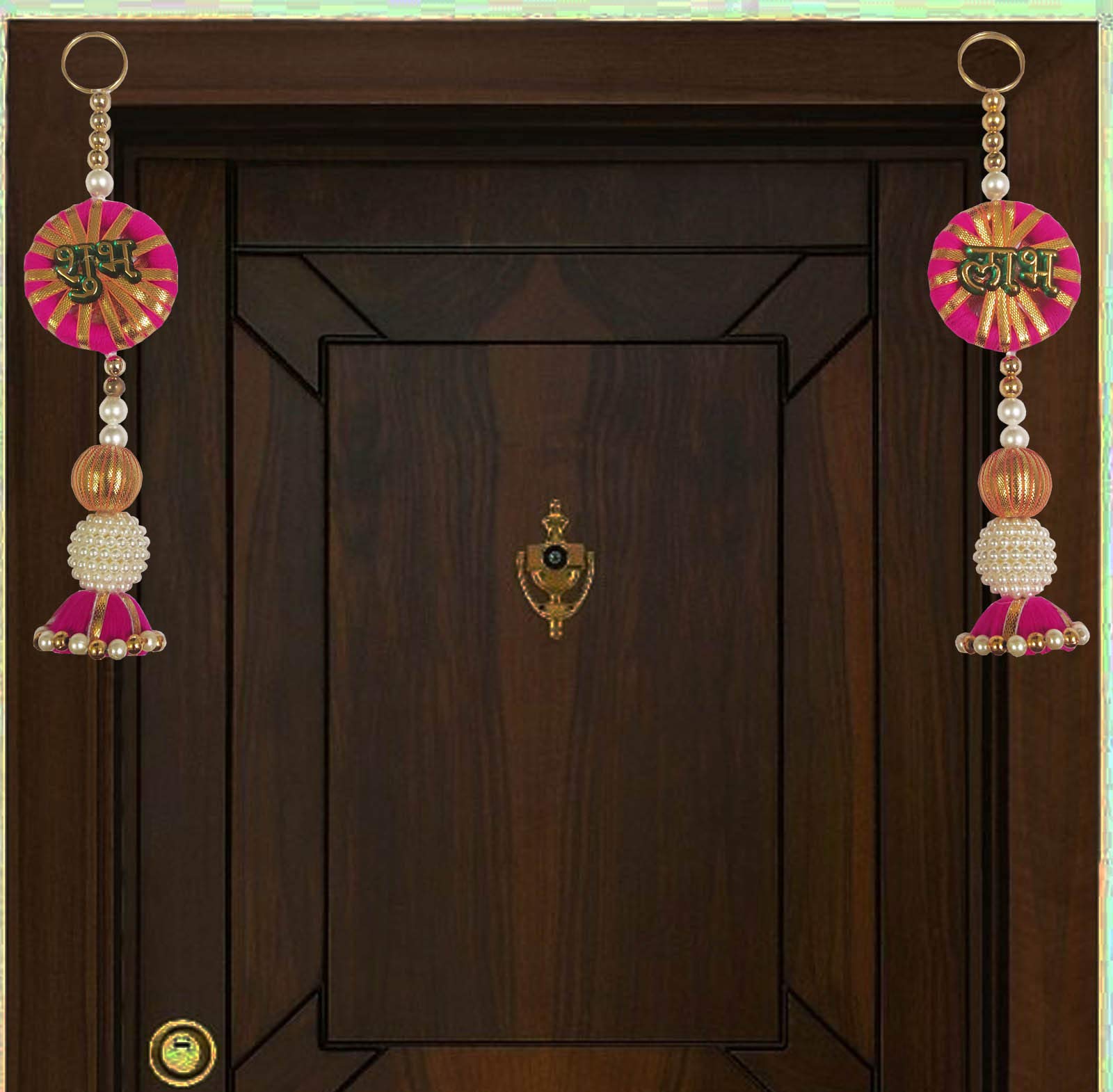 Buyent ® toran for Pooja Room shubh labh Door Hanging Unique Home Door Diwali Fancy Traditional Art Bandarwal toran for Home Décor Hangings Diwali Navratri Dashahra Decoration