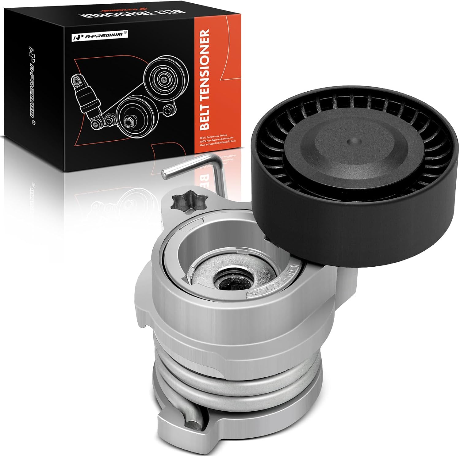 A-Premium Belt Tensioner Assembly with Pulley Compatible with BMW 545i 2004-2005 550i 645Ci 650i 745i 745Li 750i 750Li 760i Alpina B7 X5, Replace# 11287549588, 11287505224