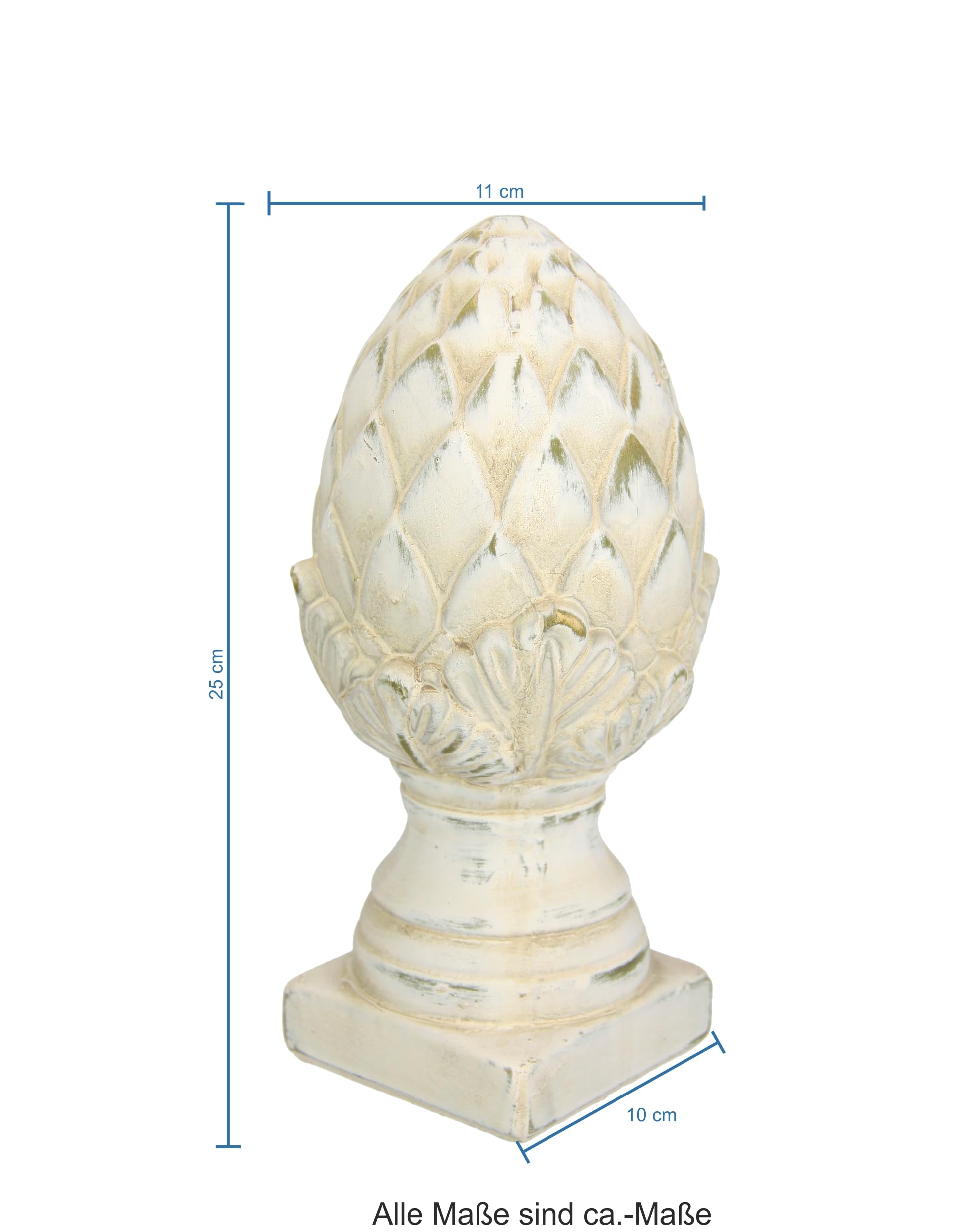 Figura Decorativa De Piña En Cerámica Gris, 16 Cm - Estilo Rústico Vintage, Para Jardín, Terraza O Interior