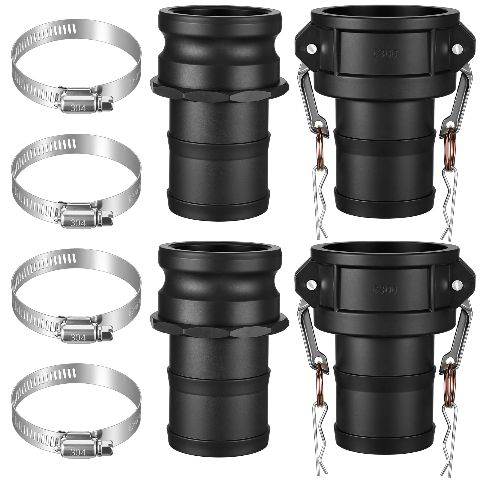 2 Set 3 Inch Camlock Fittings Type C&amp;E