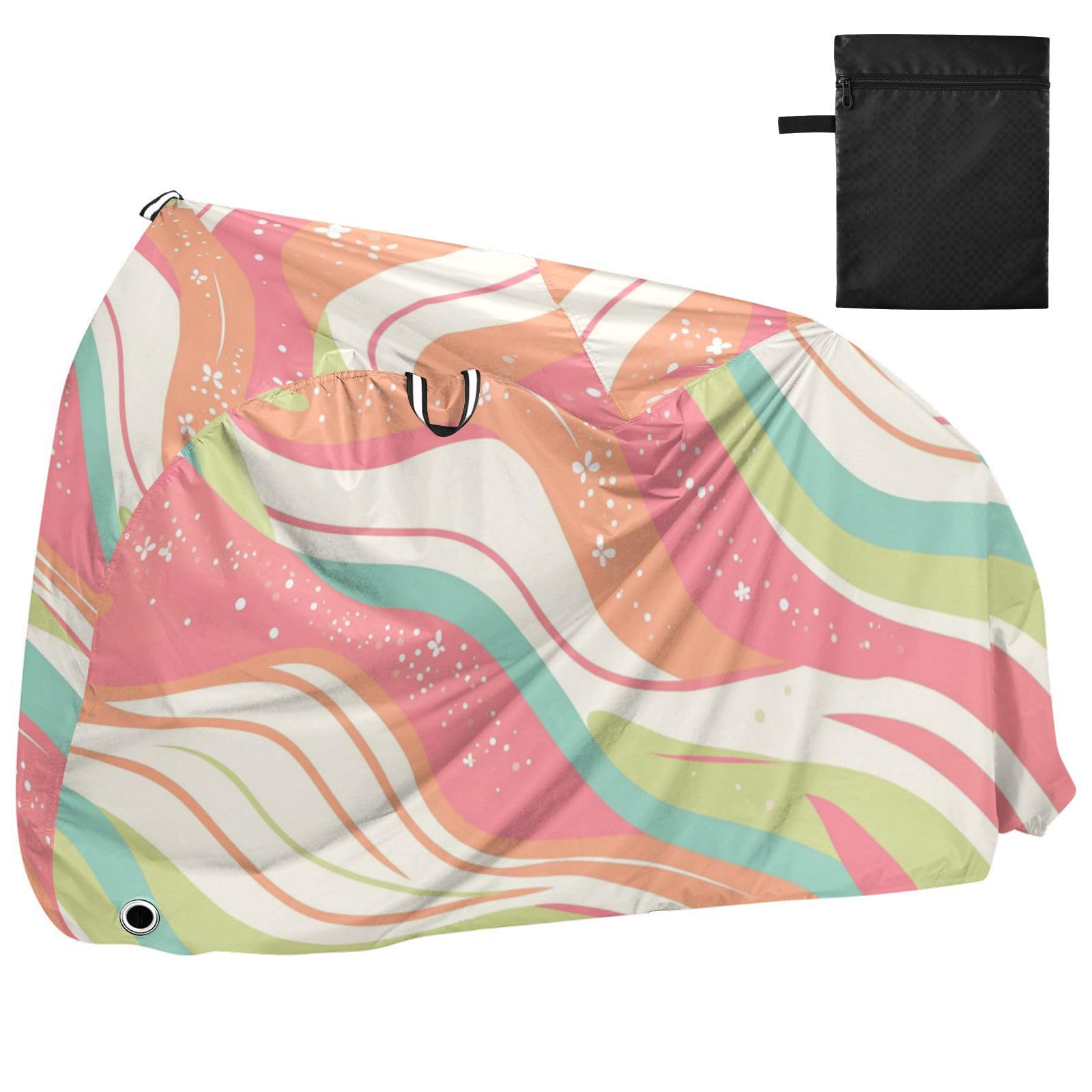 Housse imperméable pour vélo avec trous de verrouillage - Résistante aux UV - Pour intérieur et extérieur - Convient à la plupart des protections pour vélo de route - Rose et vert