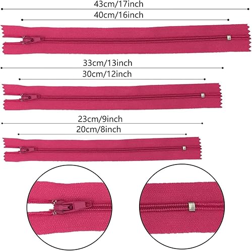 Miniatura 7 de Cremalleras, DOITEM 72 piezas de cremalleras para coser de 8 pulgadas, 12 pulgadas, 16 pulgadas, cremalleras de bobina de nailon multicolor para