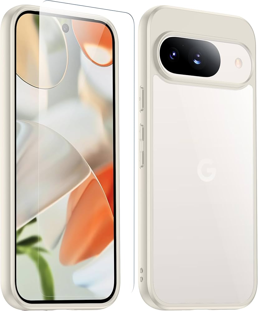 Amazon.co.jp: Google Pixel 9/9pro ケース ベージュ 耐衝撃 ガラス