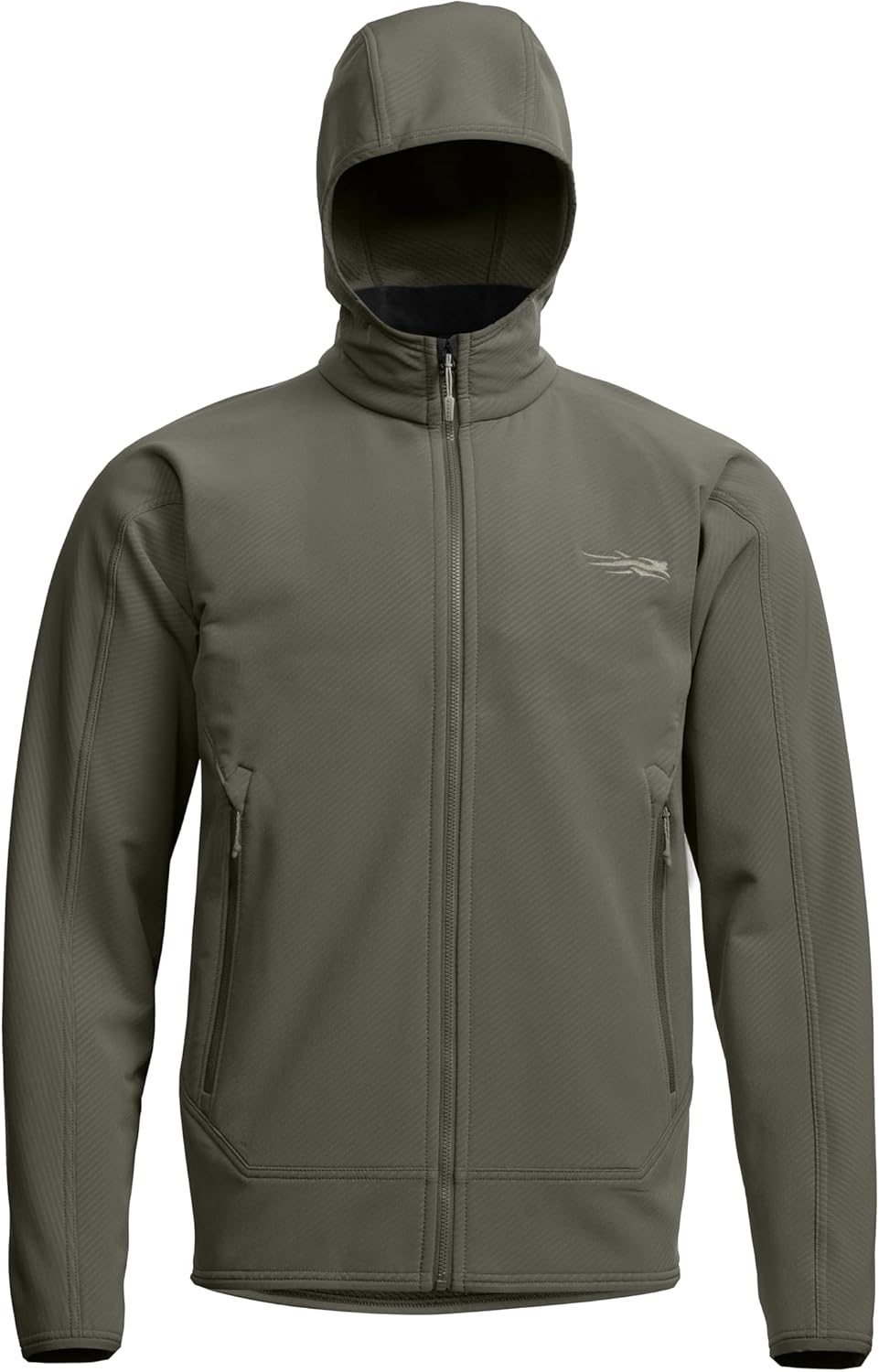 SITKA Alpha Fleece Hooded Waterproof Hunting Mens Jacket, Bark Brown, 3XL