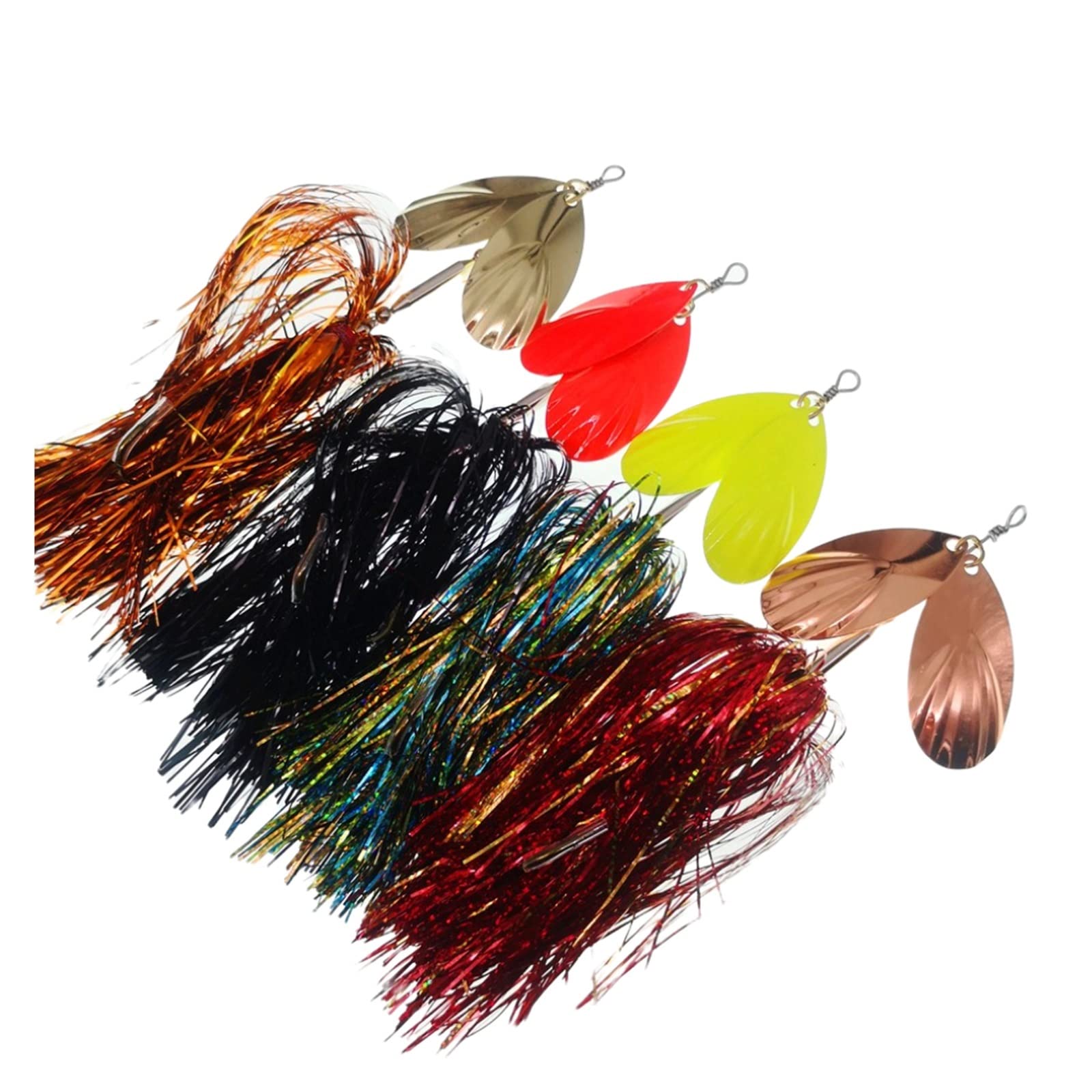 INEOUT 4pcs Spinner Lure 22cm/45g Metalllöffel Angelköder Drillinge Bass Lure Hard Bait Fishing Jig Tackle Head