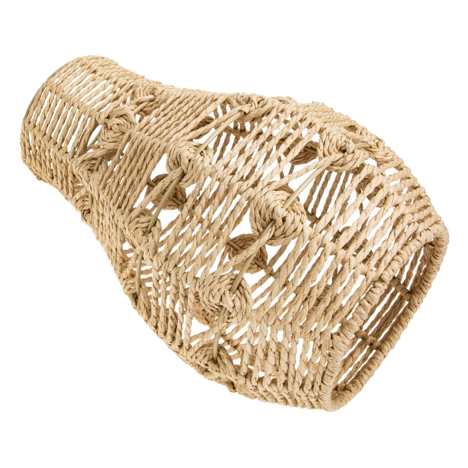 Angoily Paper Rope Lampshade Wall Lamp Shade Basket Light Fixture Plug in Pendant Light Lit Handlers Rope Weave Light Cover Black Light Fixture Light Dust Cover Old Fashioned Lighting