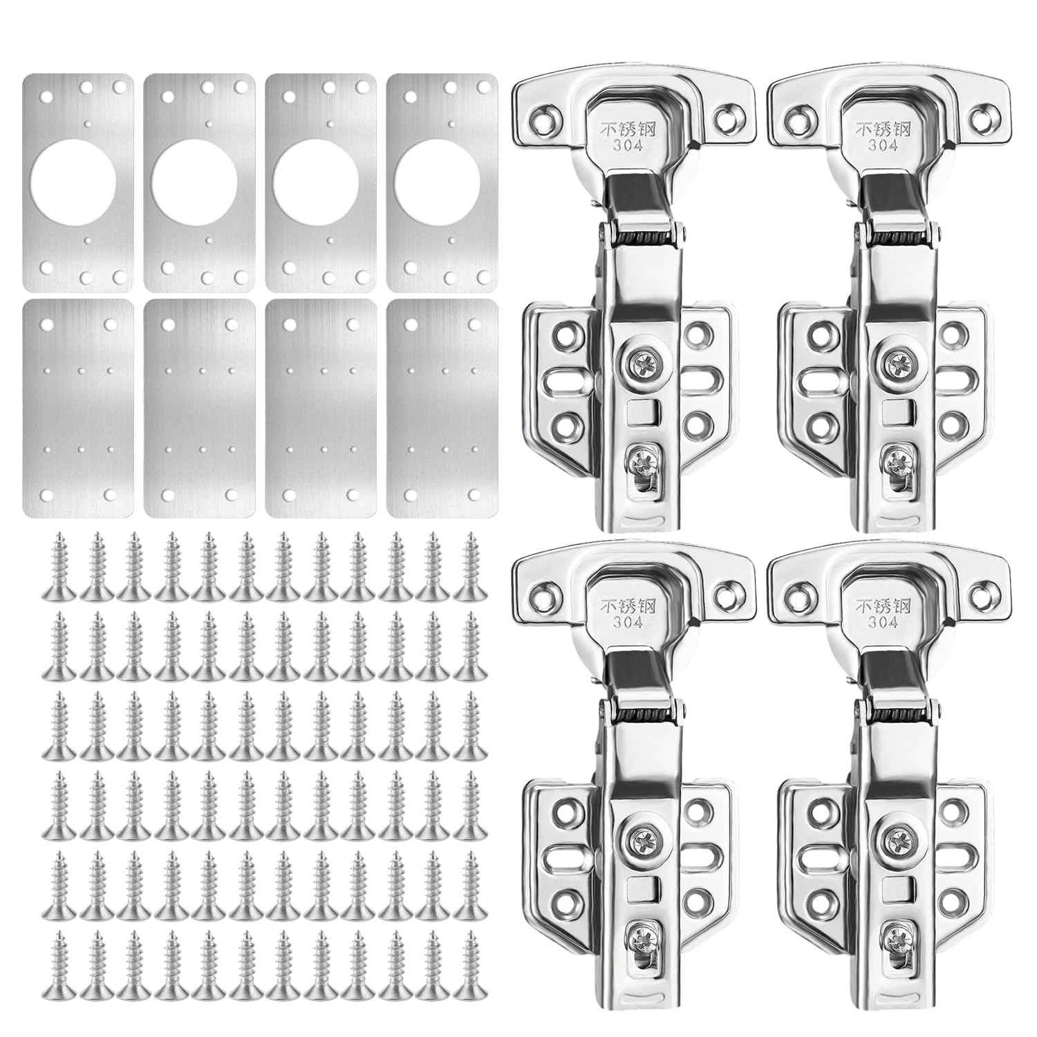 12 Bisagras de Reparación que Incluyen 4 Bisagra y 8 Placa Reparación Bisagra son Adecuadas para Reparar Bisagras Puertas Cocina Bisagras Armario y Otras Cosas