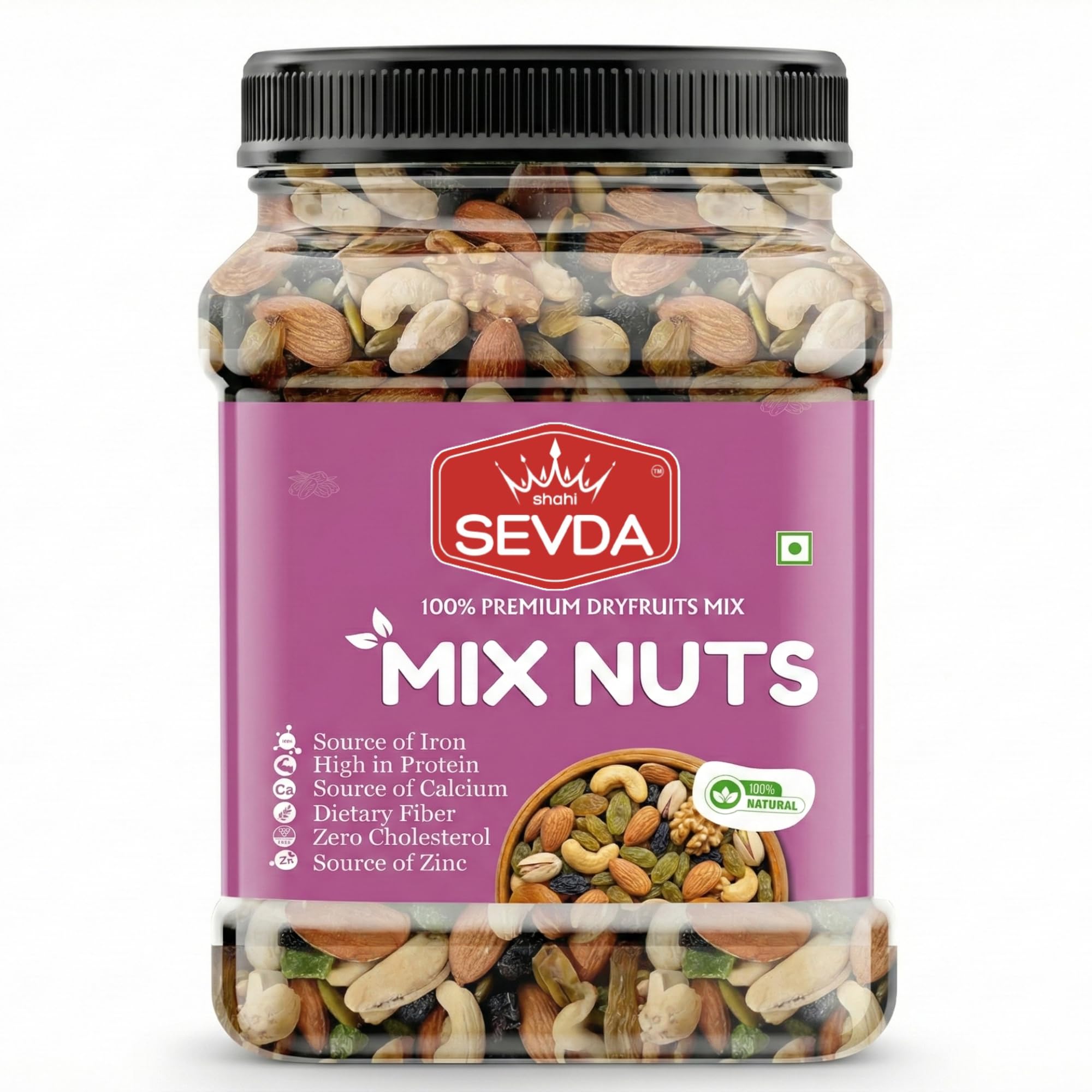 SHAHI SEVDA Premium Dry Fruits Trail Mix with Cashew, Raisins, Almonds, Apricots, Roasted Pumpkin Sunflower Seeds, Cranberry, Amla and Yellow Dates, 1 Kg-image-27