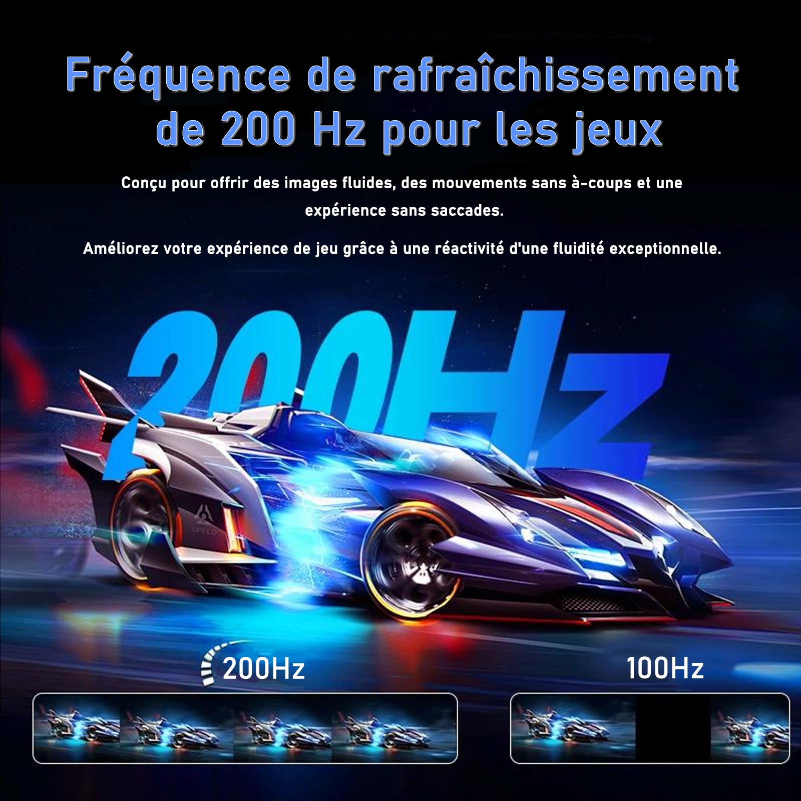 VJCSTAR Écran PC Gamer Incurvé QLED 27 Pouces, 200 Hz, FHD 1080p, 1 ms