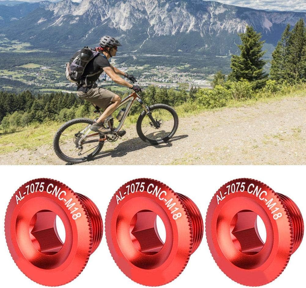 Alomejor 3Pcs 18mm Crankcover Aluminum Alloy Shaft Axis Screw Nut Cycling Crank Set Track Wheel Nuts(red)