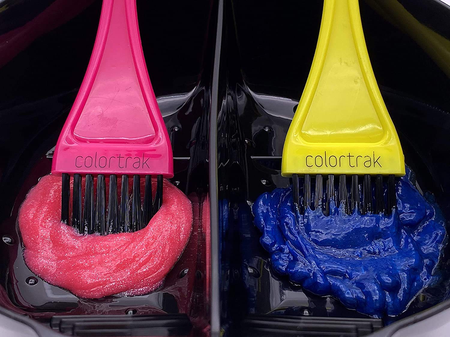 Colortrak Stackable Double Color Bowl (4 Pack), With Divider Perfect for Double Process Color, Measurement Markings Inside Bowl, Stackable for Storage, Black, : Hair Highlighting Products : Beauty & Personal Care