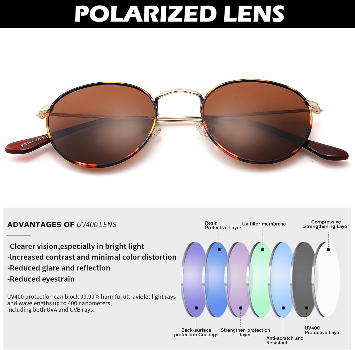 Pro Acme Small Round Metal Polarized Sunglasses for Women Retro Designer Style - Image 8