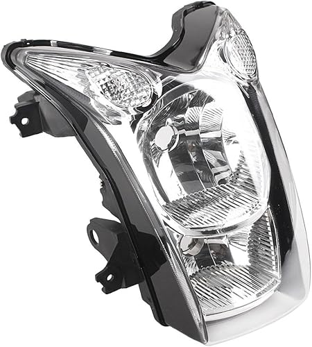 Mallofusa Conjunto de faros delanteros de motocicleta compatible con Kawasaki ER-6N 2009 2010 lente transparente