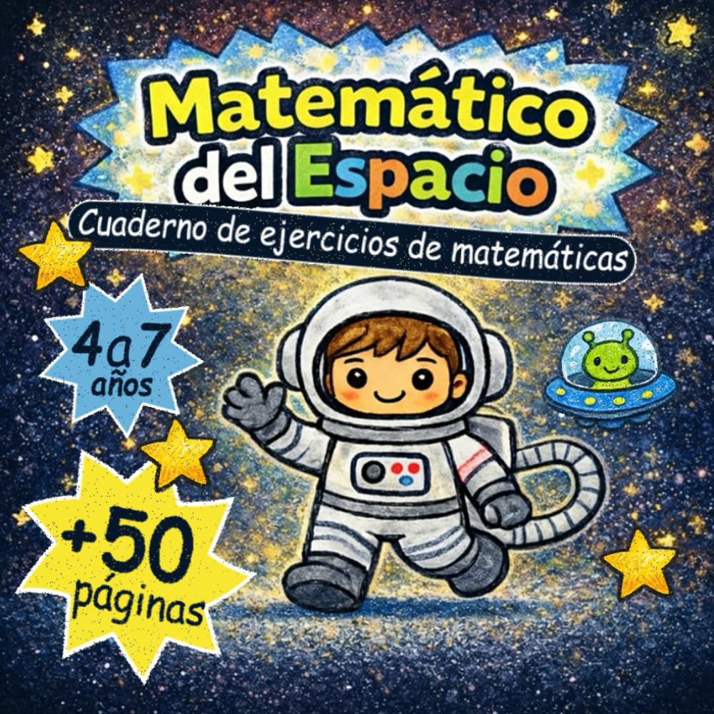 Aventura Matemática Espacial: Cuaderno de Actividades de Números del 1 al 20: Aprende a Contar, Trazar, Sumar y Restar con Cohetes y Estrellas – Preescolar y Primaria (Edades 4-7)