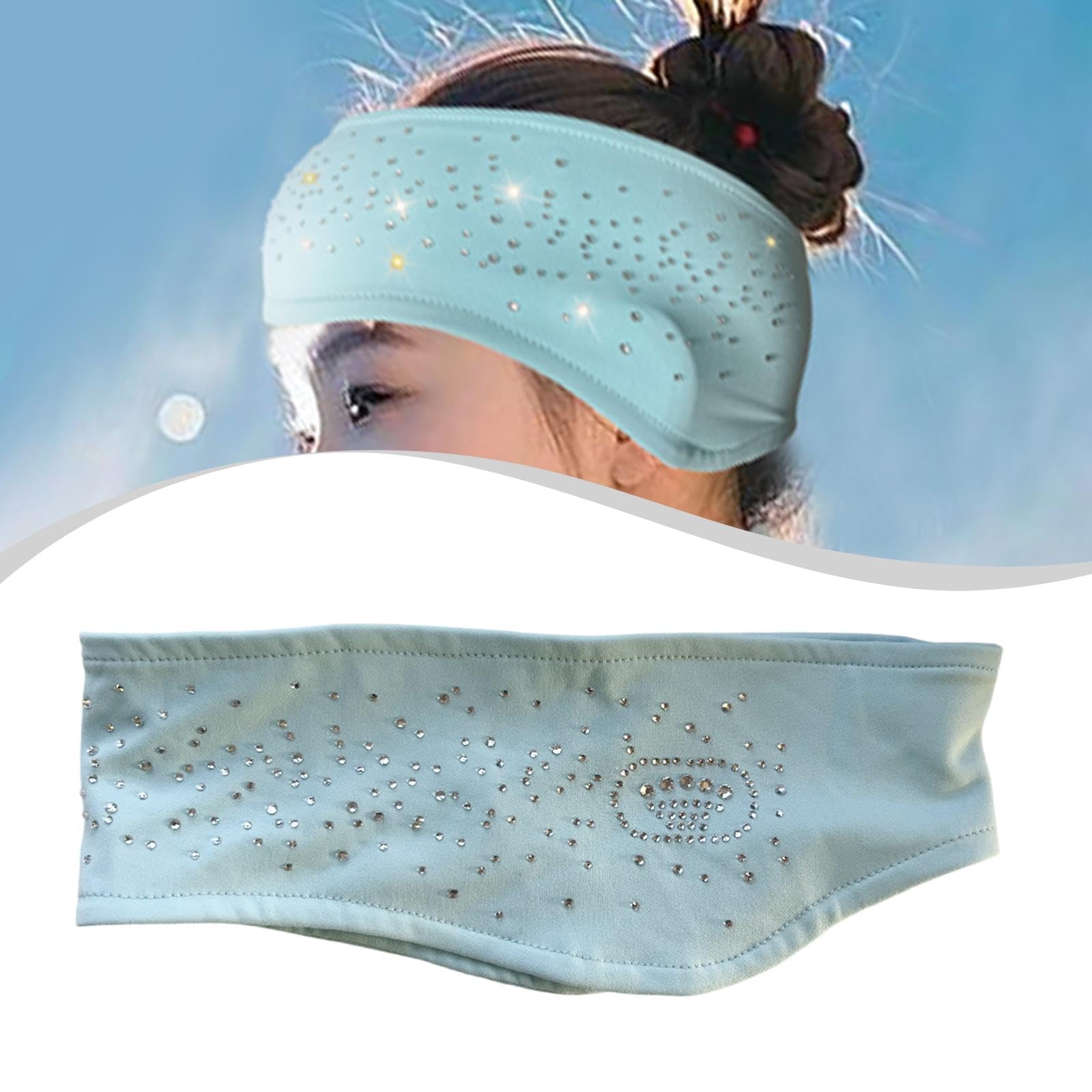 HEAVENGLOW Figure Skating Headband Non Slip Portable Hair Band for Football Adults Yoga Cyan Blue | Sweatbands | Clothing & Accessories | Fitness, Running & Yoga-image-48