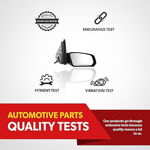 Miniatura 8 de Espejo lateral de repuesto para Saturn Ion 1 2 3 Sedan 2003, 2004, 2005, 2006 y 2007, lado del pasajero, incluye vidrio transparente, carcasa,