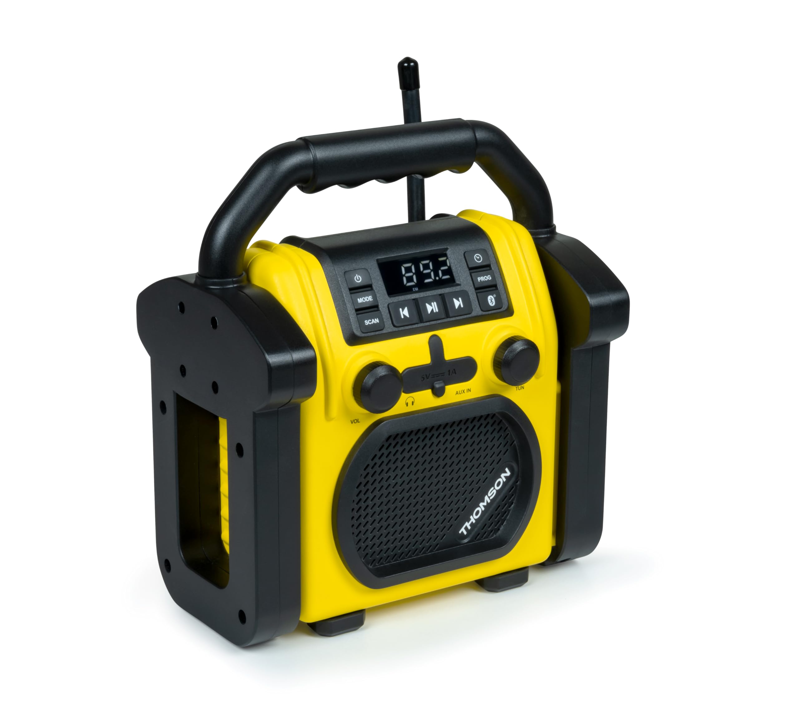 Thomson WKR50BT - Bluetooth-werkradio, PLL-radio, AUX-IN, hoofdtelefoonaansluiting, USB-speler, 30 W muziek, IPX54, voeding 230 V kabel of 4