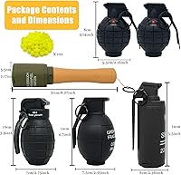 Vista 2 de 6 granadas de mano de juguete para juego de batalla CS, con 100 municiones de espuma, juguete táctico de granada CS, 4 juguetes de granada de anillo