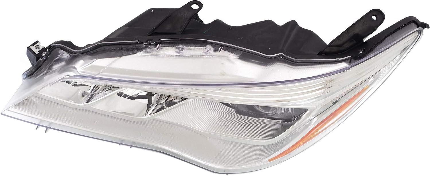 Compatible with 15-17 Camry XLE Front LED Headlight Headlamp with Bulb Chrome Bezel Left Driver Side