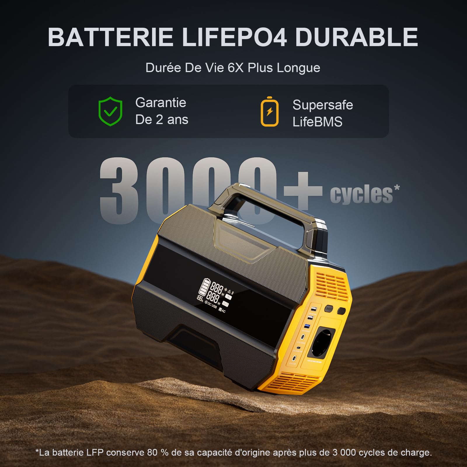 VTOMAN FlashSpeed 300 Station Électrique Portable -110W Panneau Solaire | 230Wh/300W (600W Pic) Camping Générateur, Batterie LiFeP04, 100W USB-C/230V AC Sortie pour Domestique, Pêche
